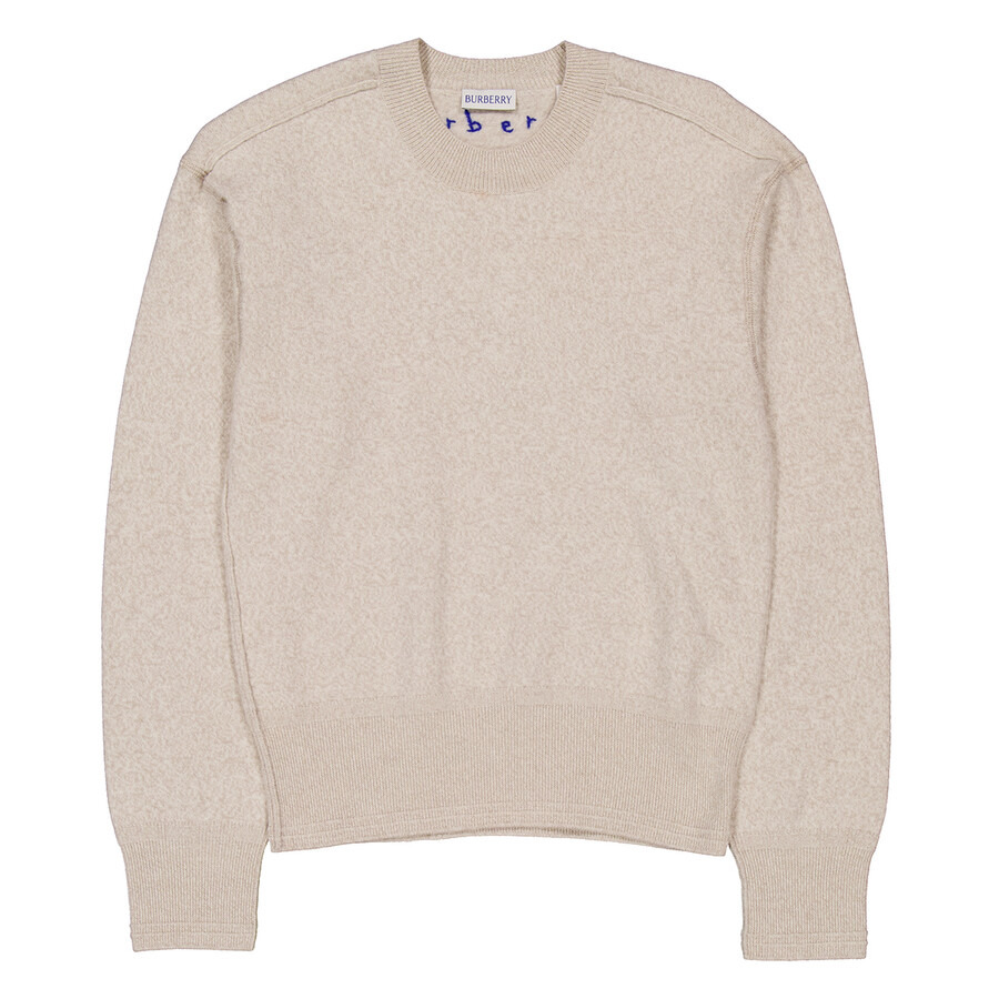 Burberry Crewneck Logo Embroidered Sweater - 5
