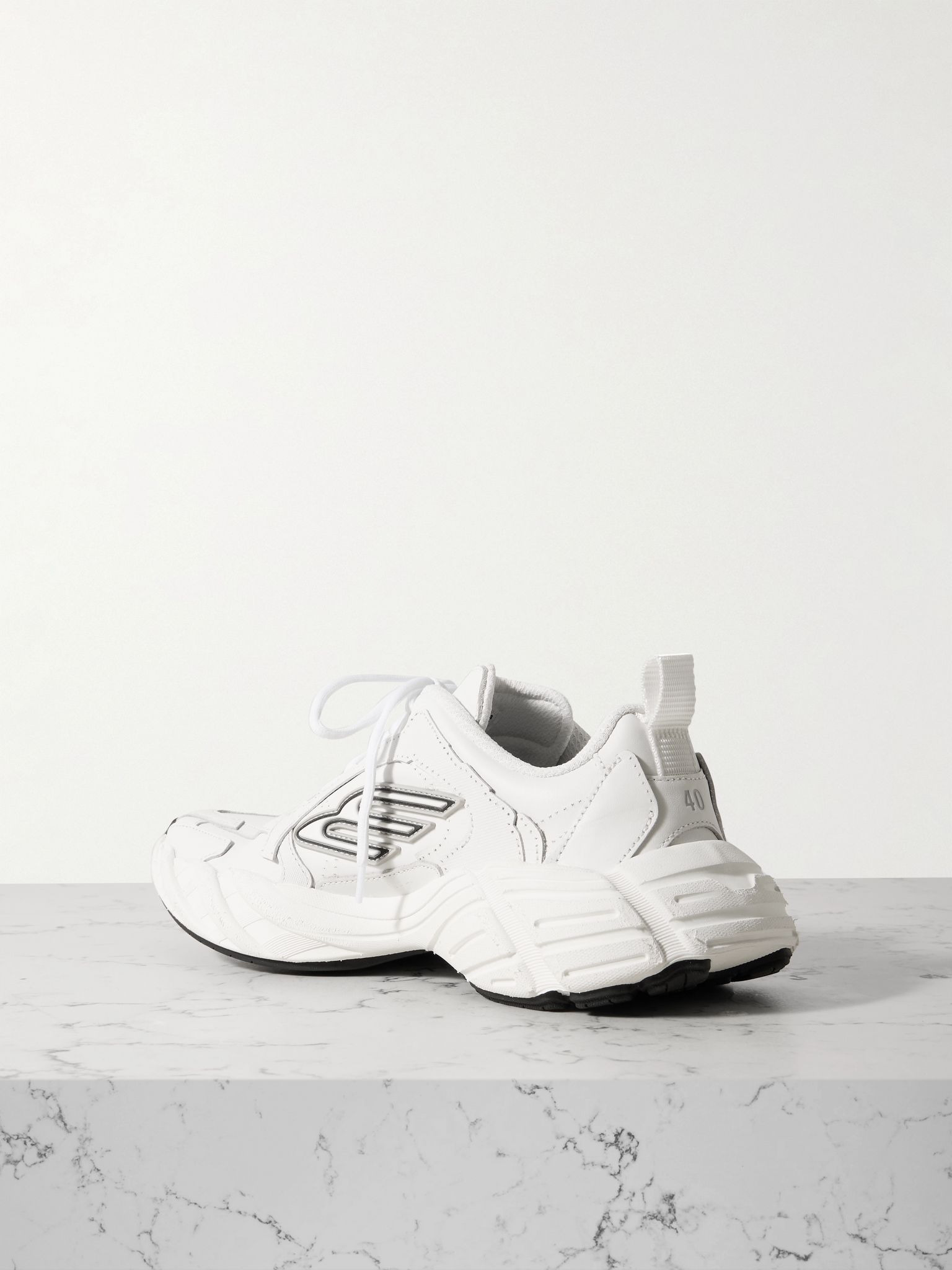 Monday rubber-trimmed leather sneakers White - 3
