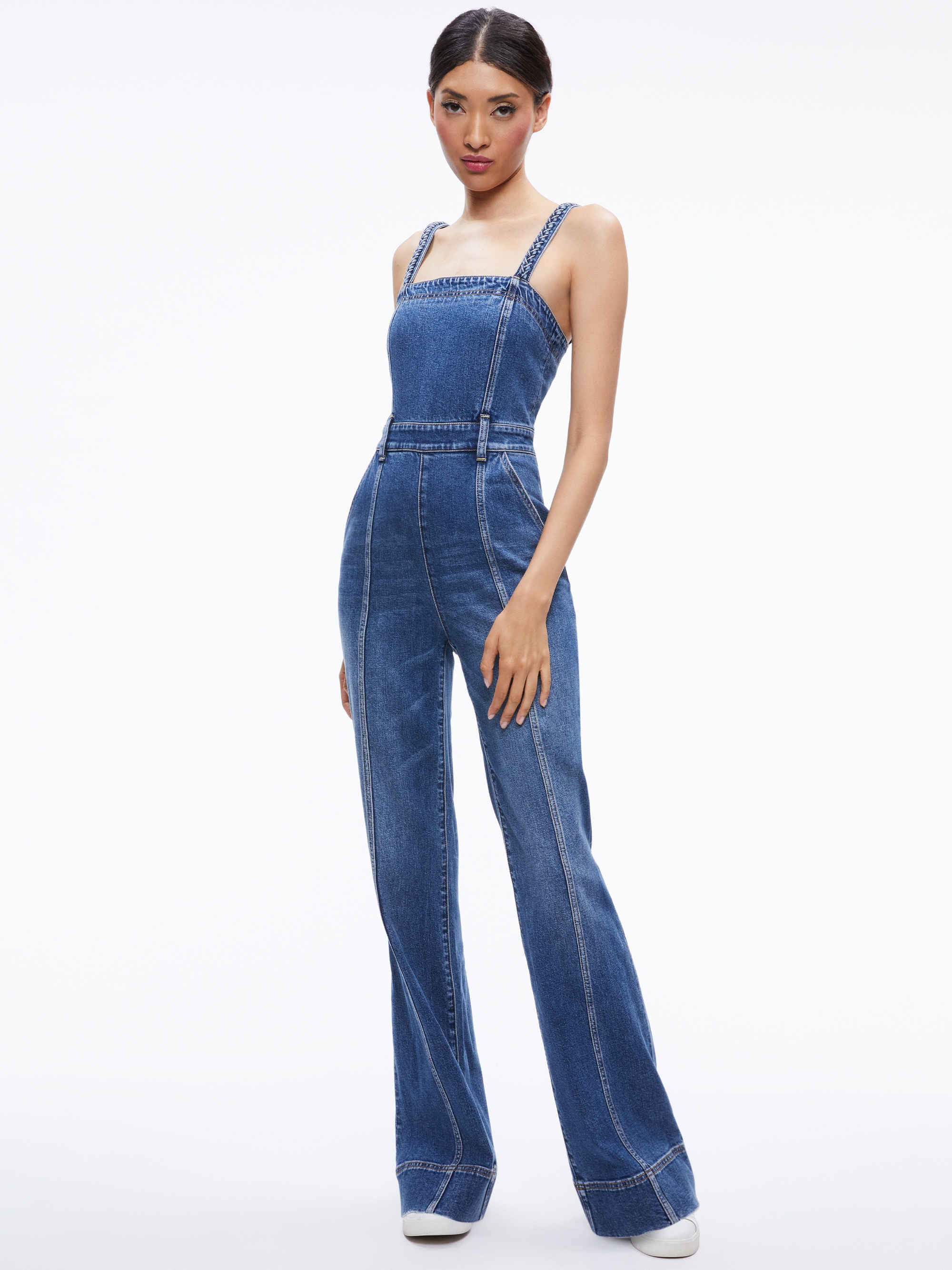 MELODY BRAIDED STRAP DENIM JUMPSUIT - 2