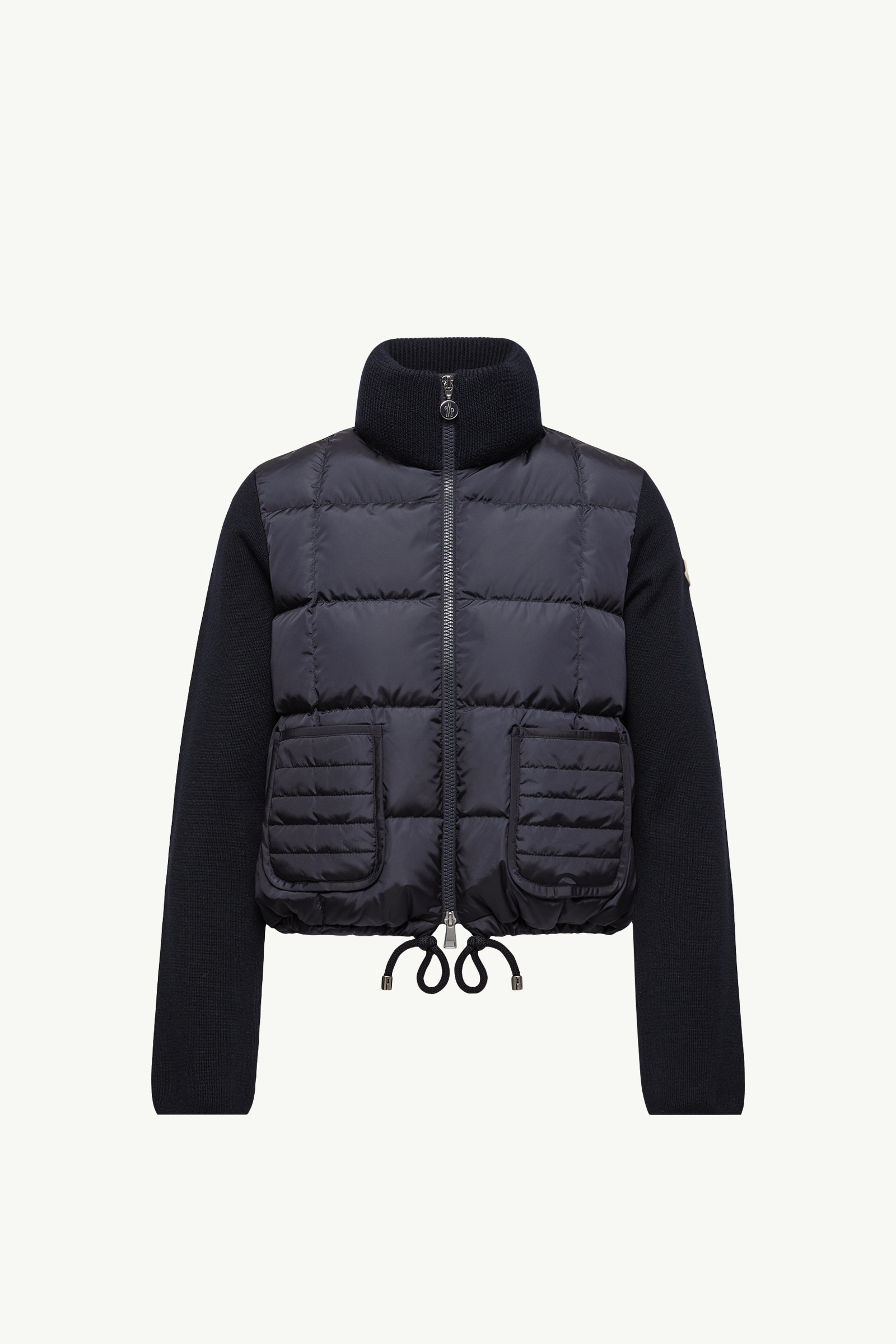 Square-Quilted Padded Wool Zip-Up Cardigan - 1
