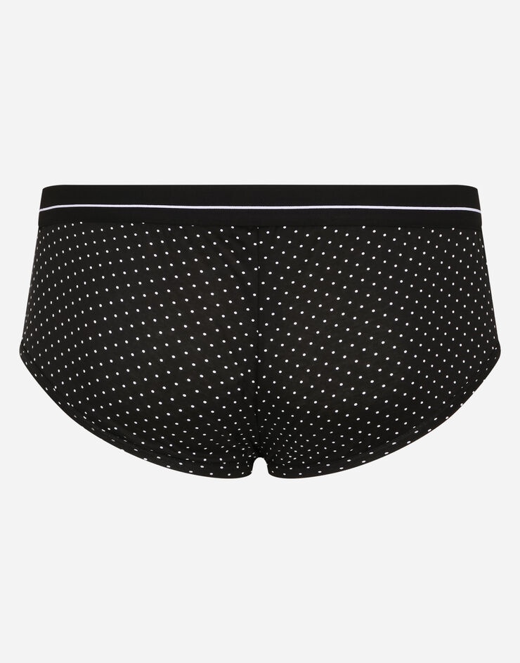 Two-way-stretch cotton Brando briefs with polka-dot print - 3