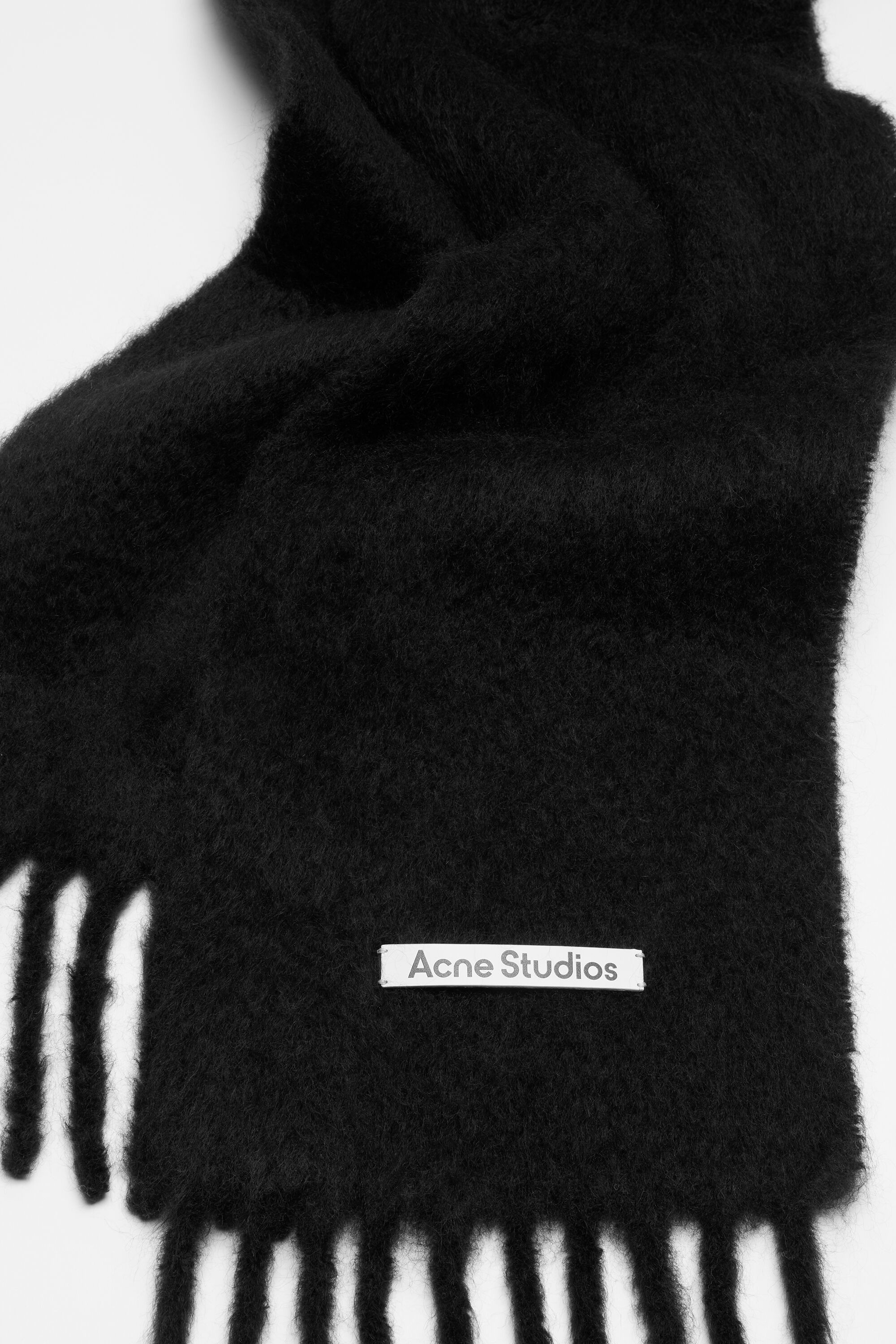 Mohair logo scarf - Black - 3
