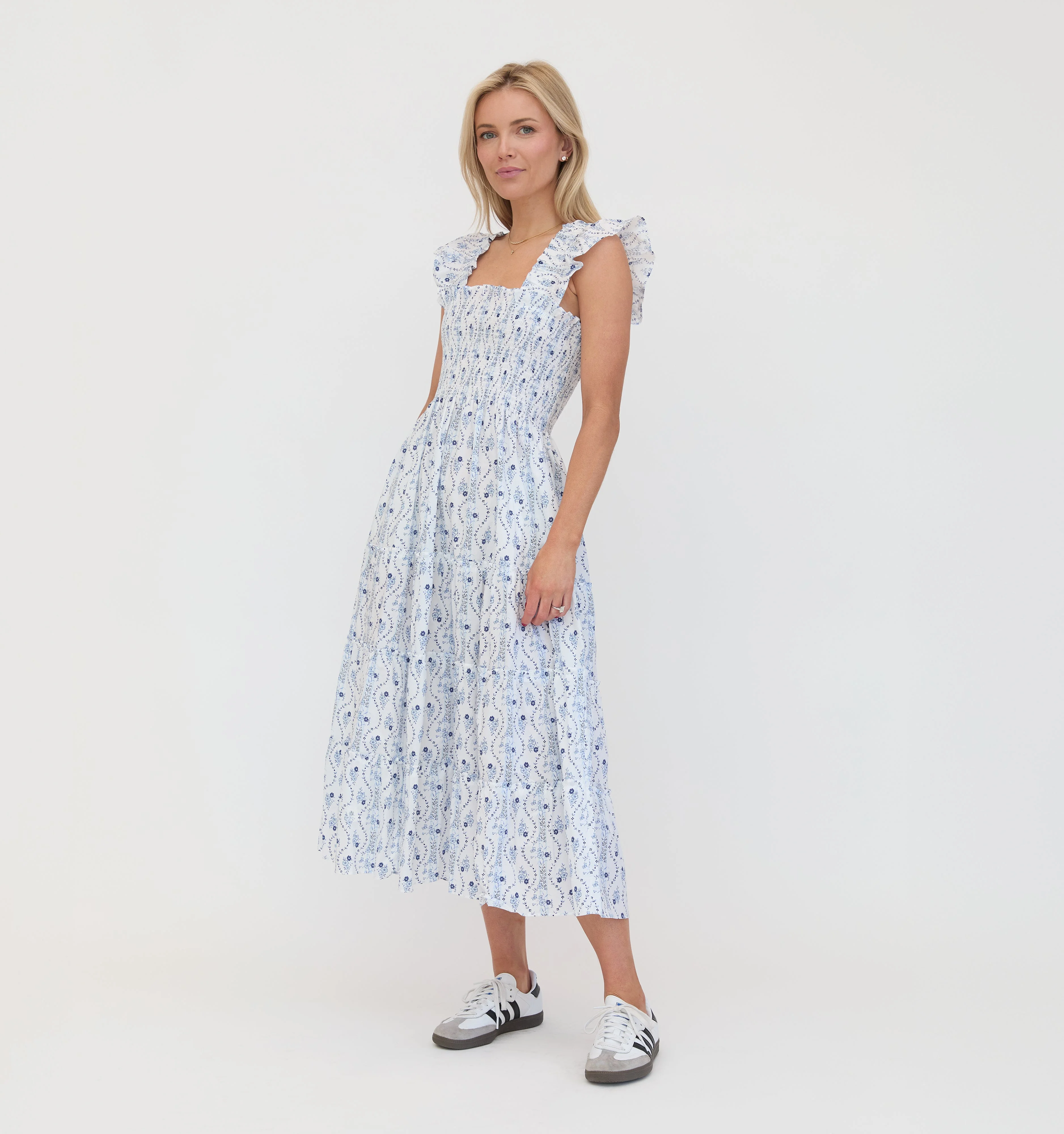 The Ellie Nap Dress - Blue Vine Stripe - 1
