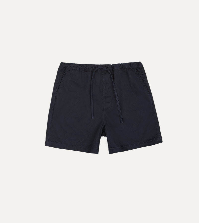 Navy Cotton Drawstring Shorts 1