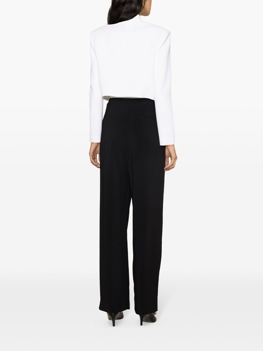 high-waisted crepe trousers - 4