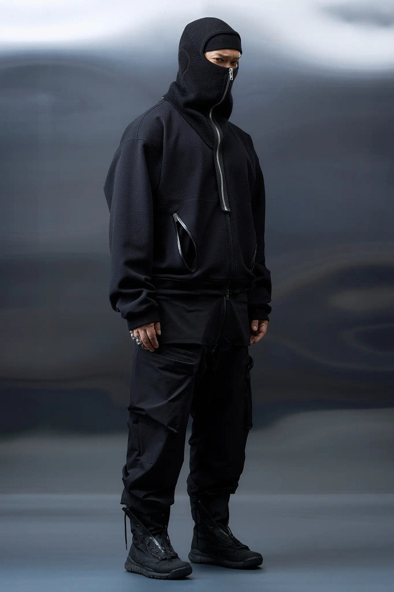 BK2-AK Zippered Baby Llama Balaclava Black 4