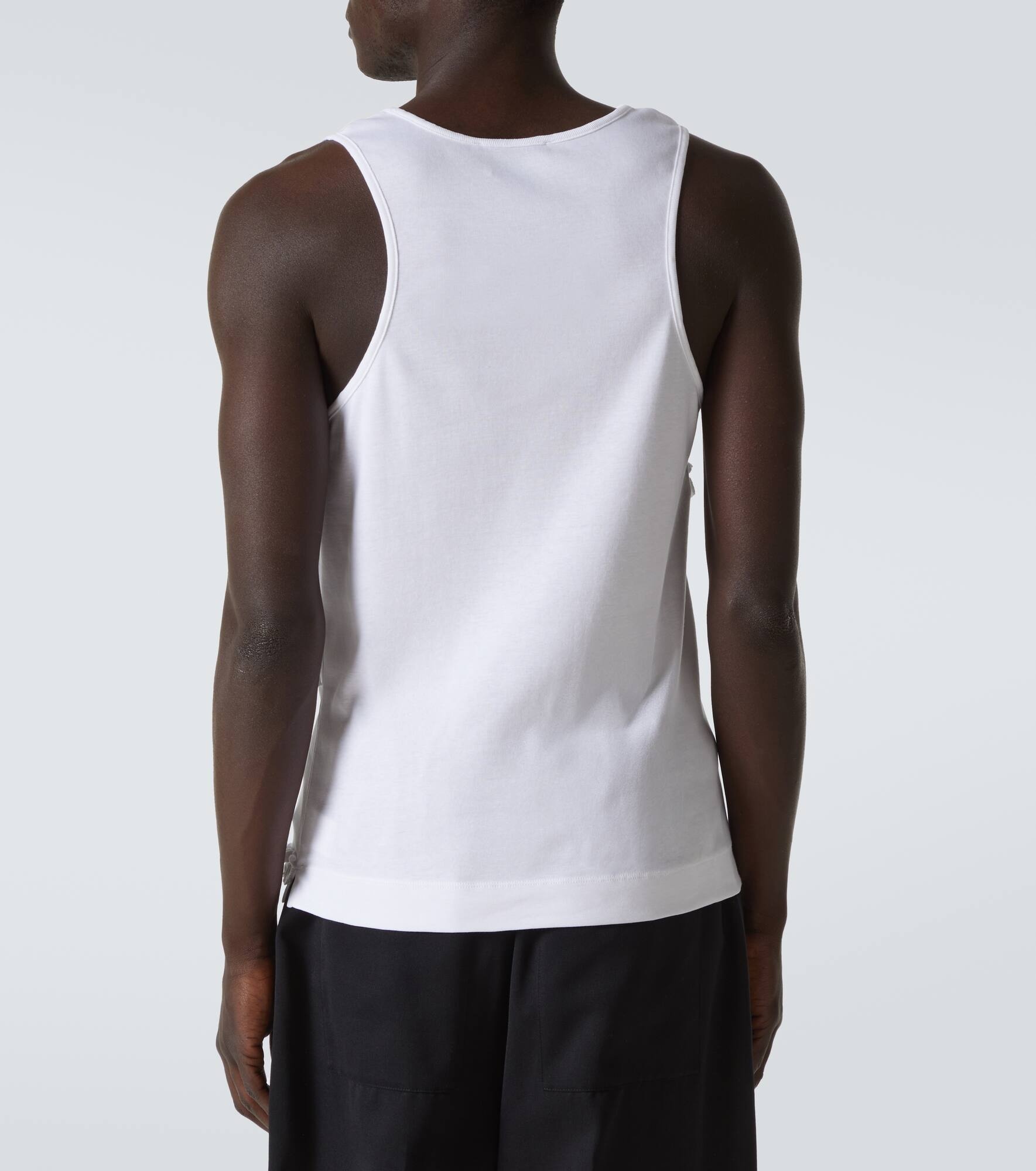 Ruffled cotton jersey tank top - 4