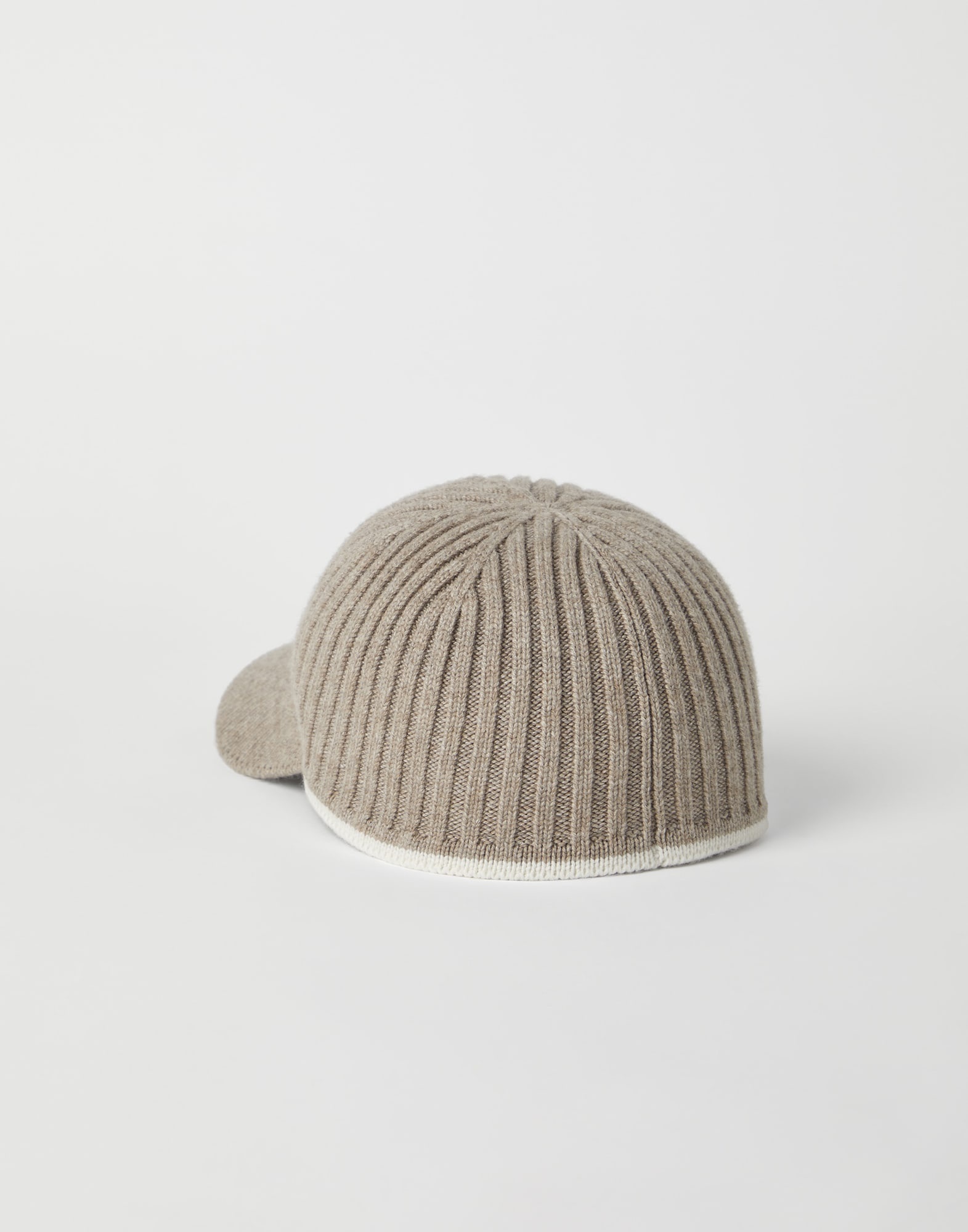 Virgin wool, cashmere and silk rib knit baseball cap with monili - 2