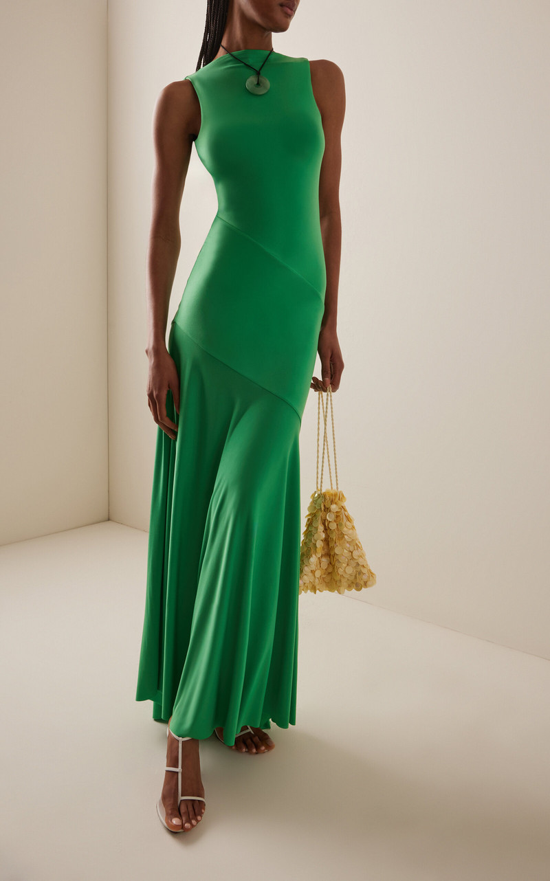 SIEDRÉS Exclusive Riviera Fens Jersey Maxi Dress green outlook