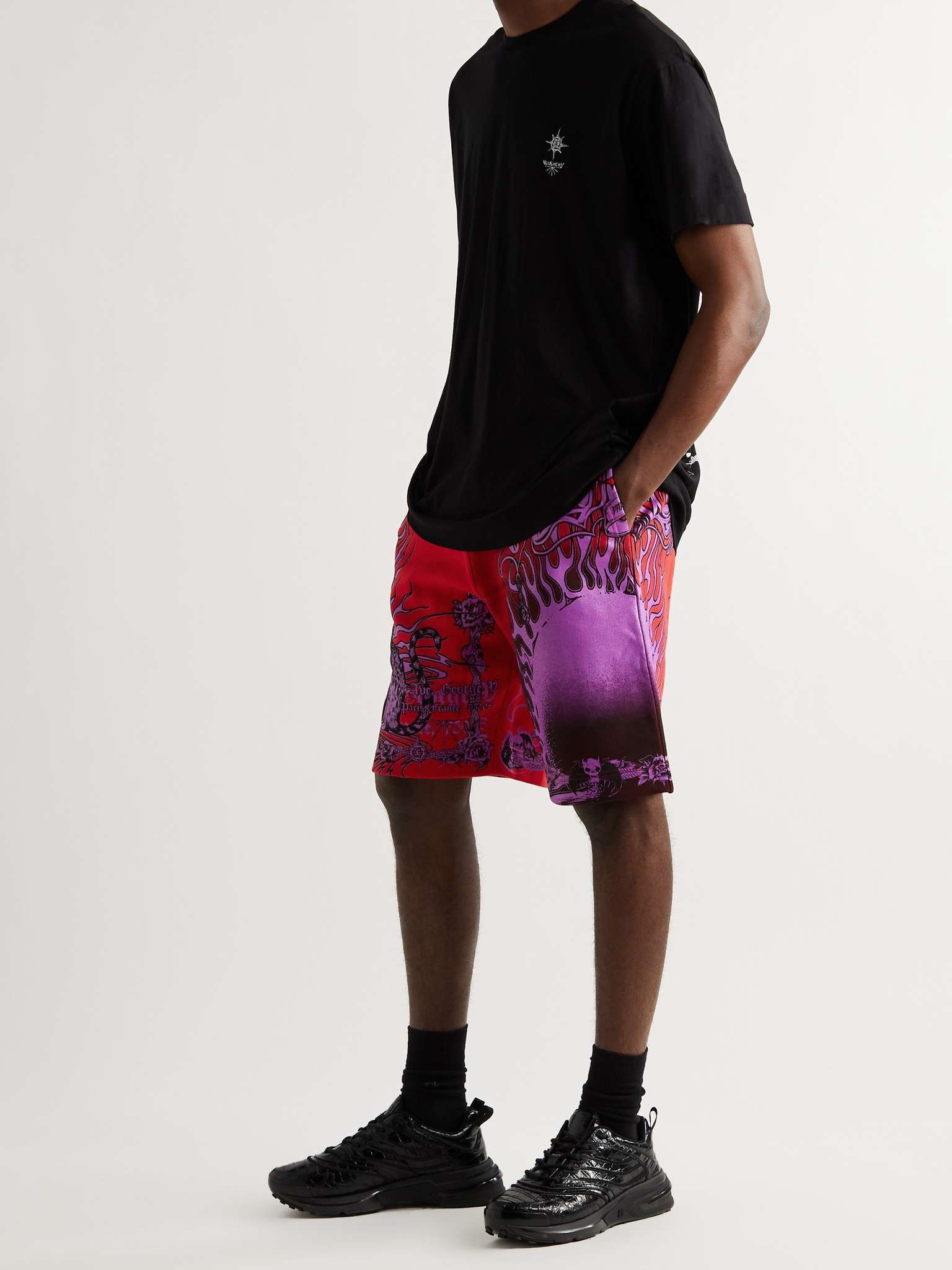 Printed Fleece-Back Cotton-Jersey Shorts - 2