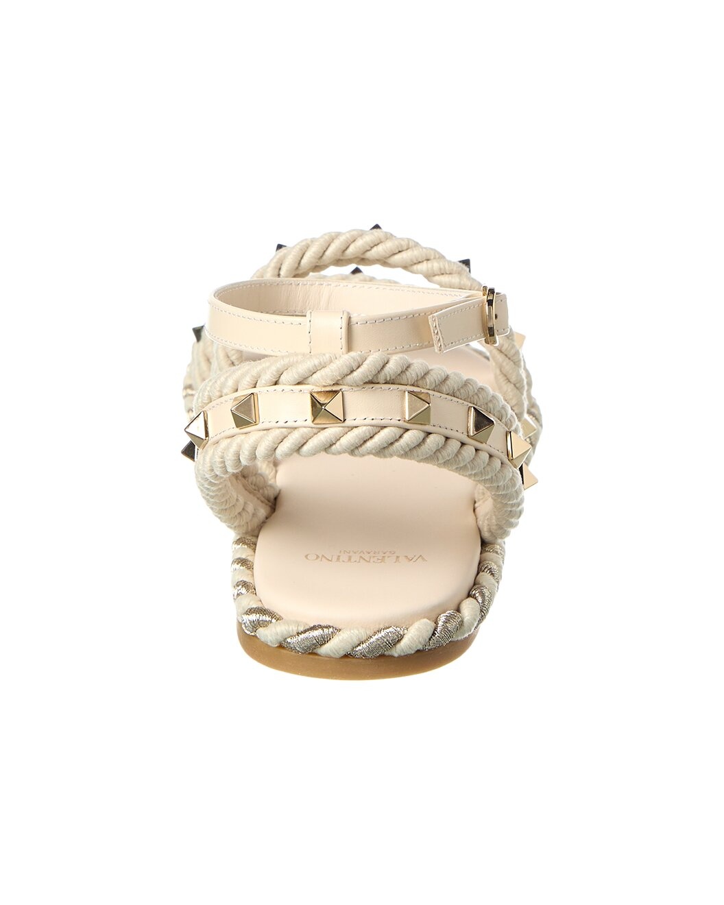 Valentino Rockstud Rope & Leather Sandal - 3