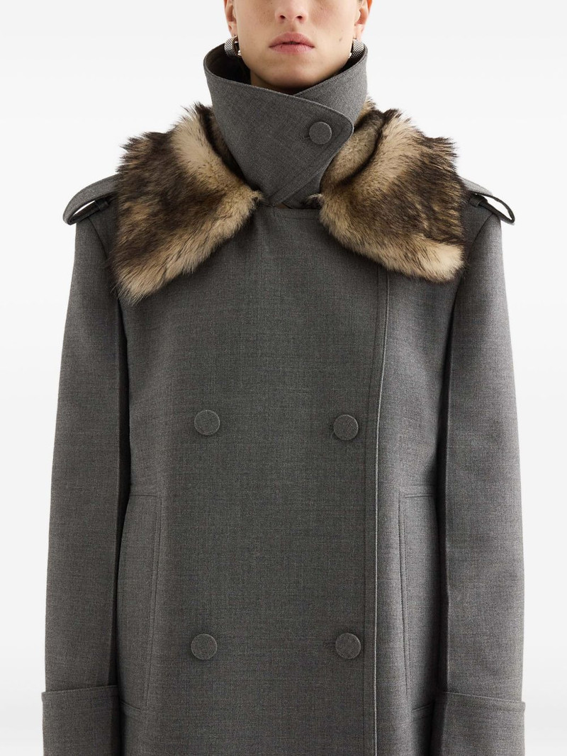 fur collar double-breasted coat 3