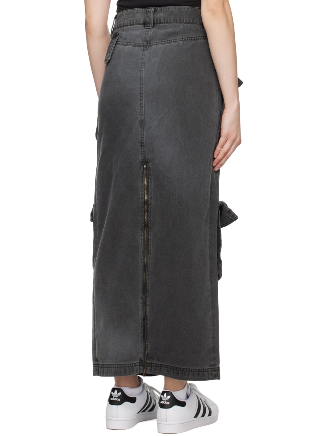 スカート OPEN YY_TheOpen Product CARGO POCKET MAXI SKIRT (CHARCOAL) Charcoal Cargo Maxi Skirt - Main Street Boutique