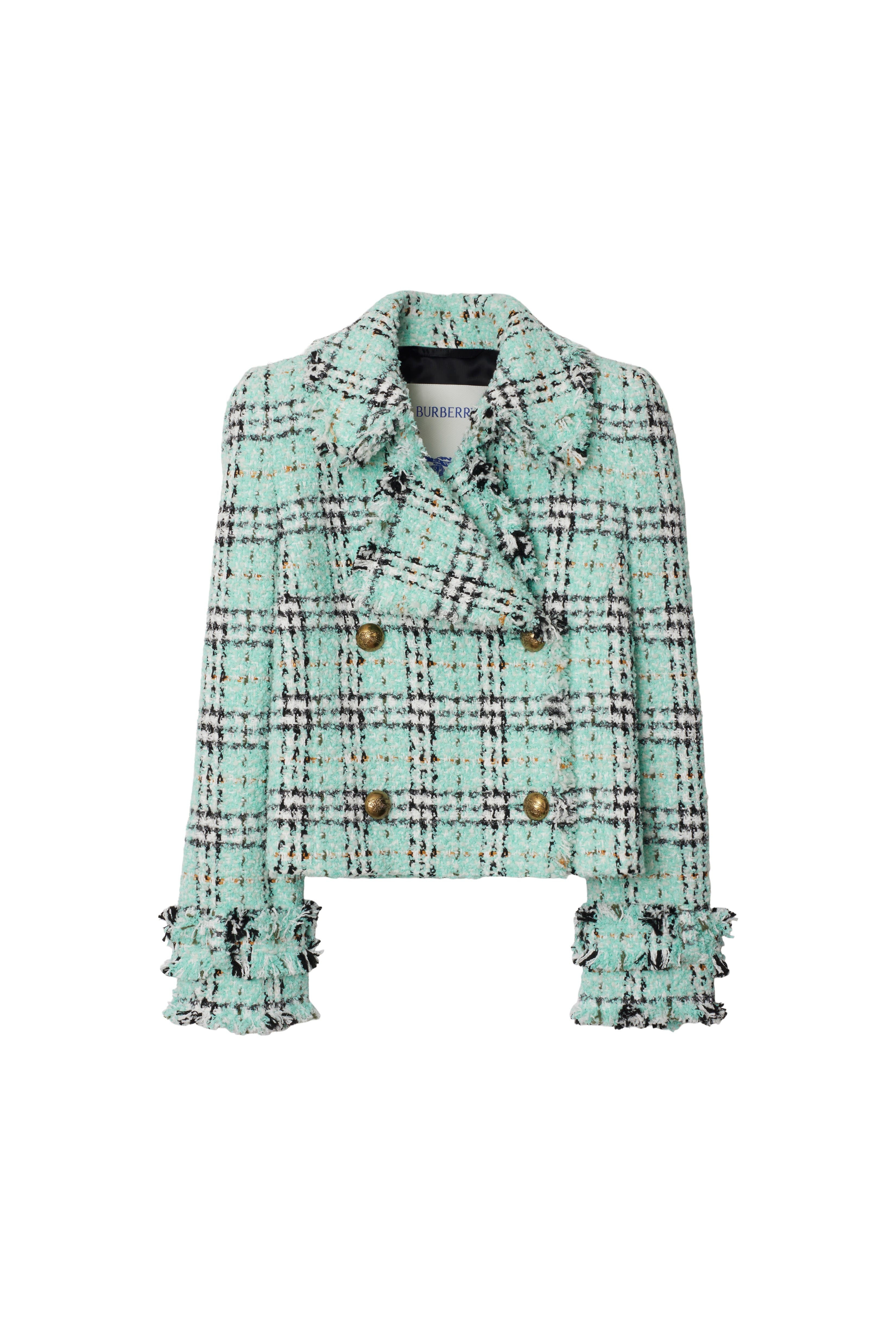 burberry Check Bouclé Jacket in Surf at Nordstrom - 2