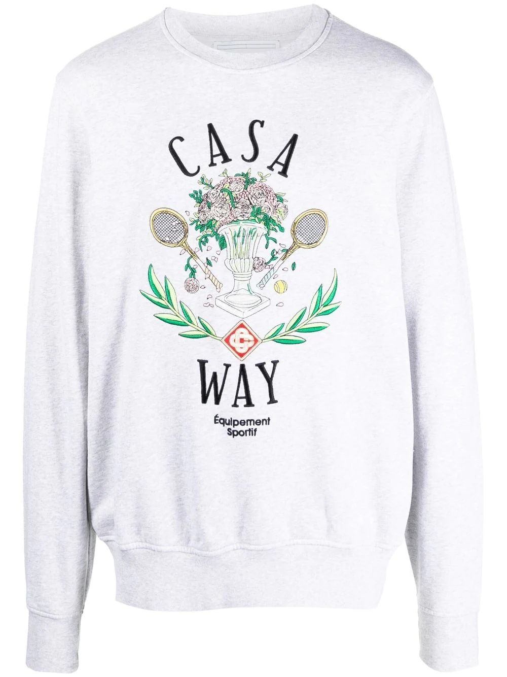 logo-embroidered crew-neck sweatshirt - 1