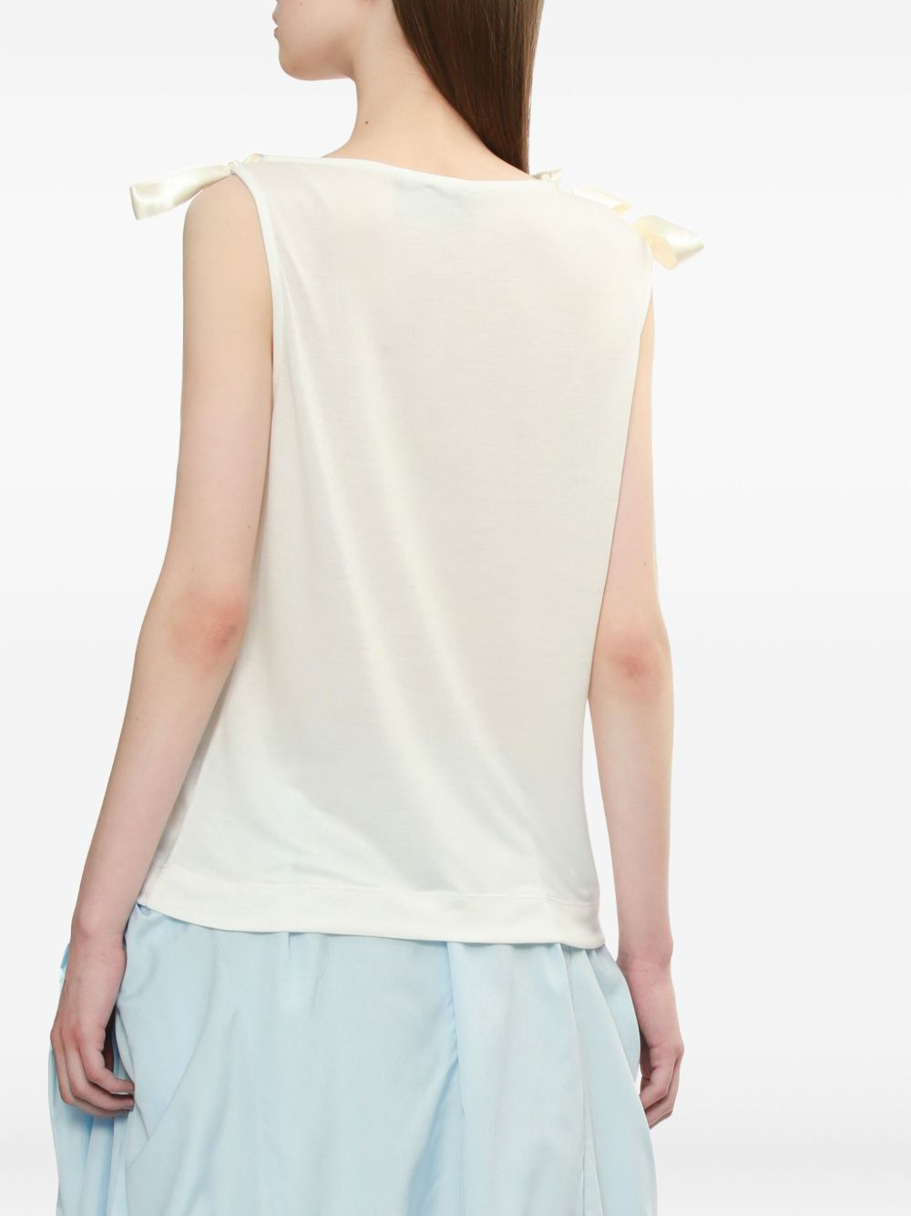 ribbon-detail sleeveless top - 4