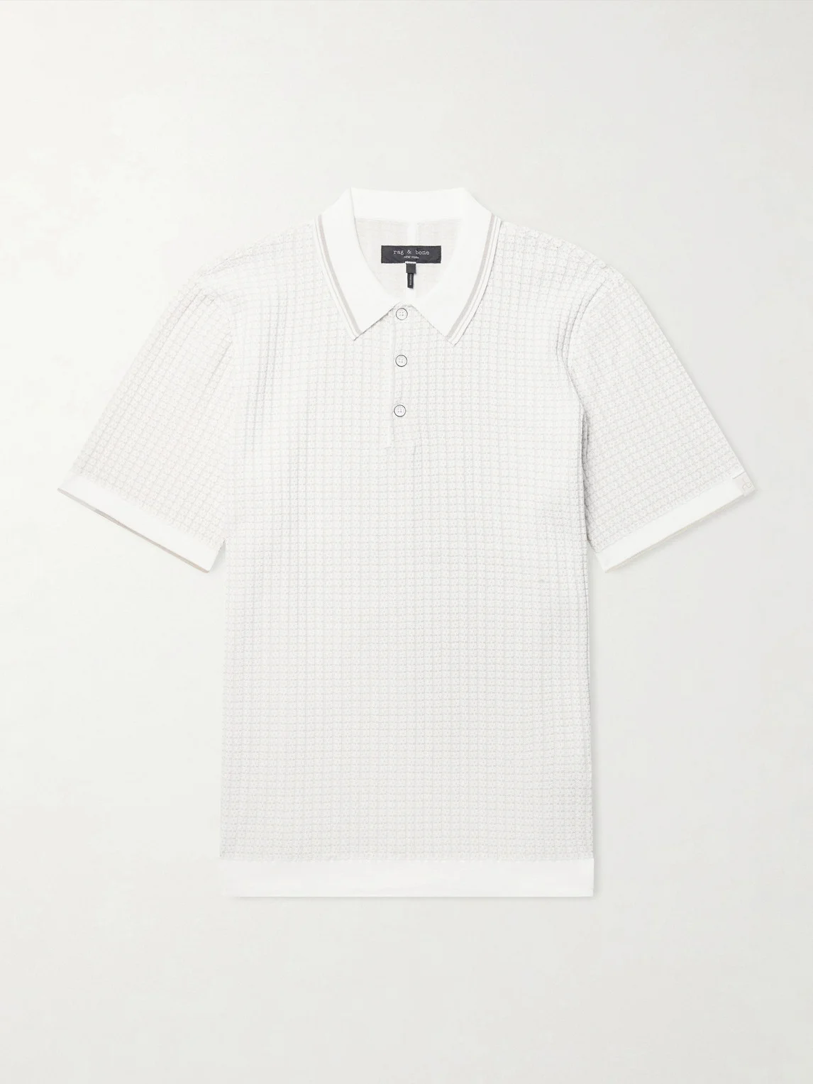 Harvey Ribbed Cotton-Blend Polo Shirt - 1