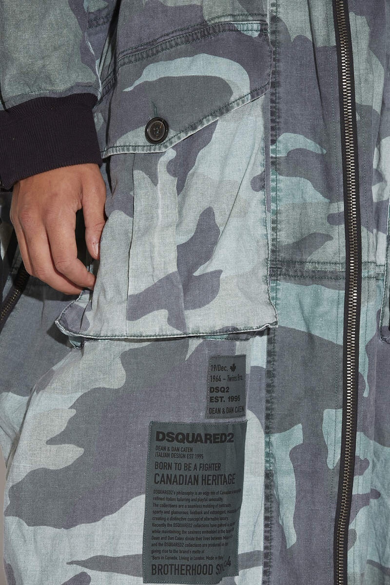 ZIP CARGO LONG PARKA - 4