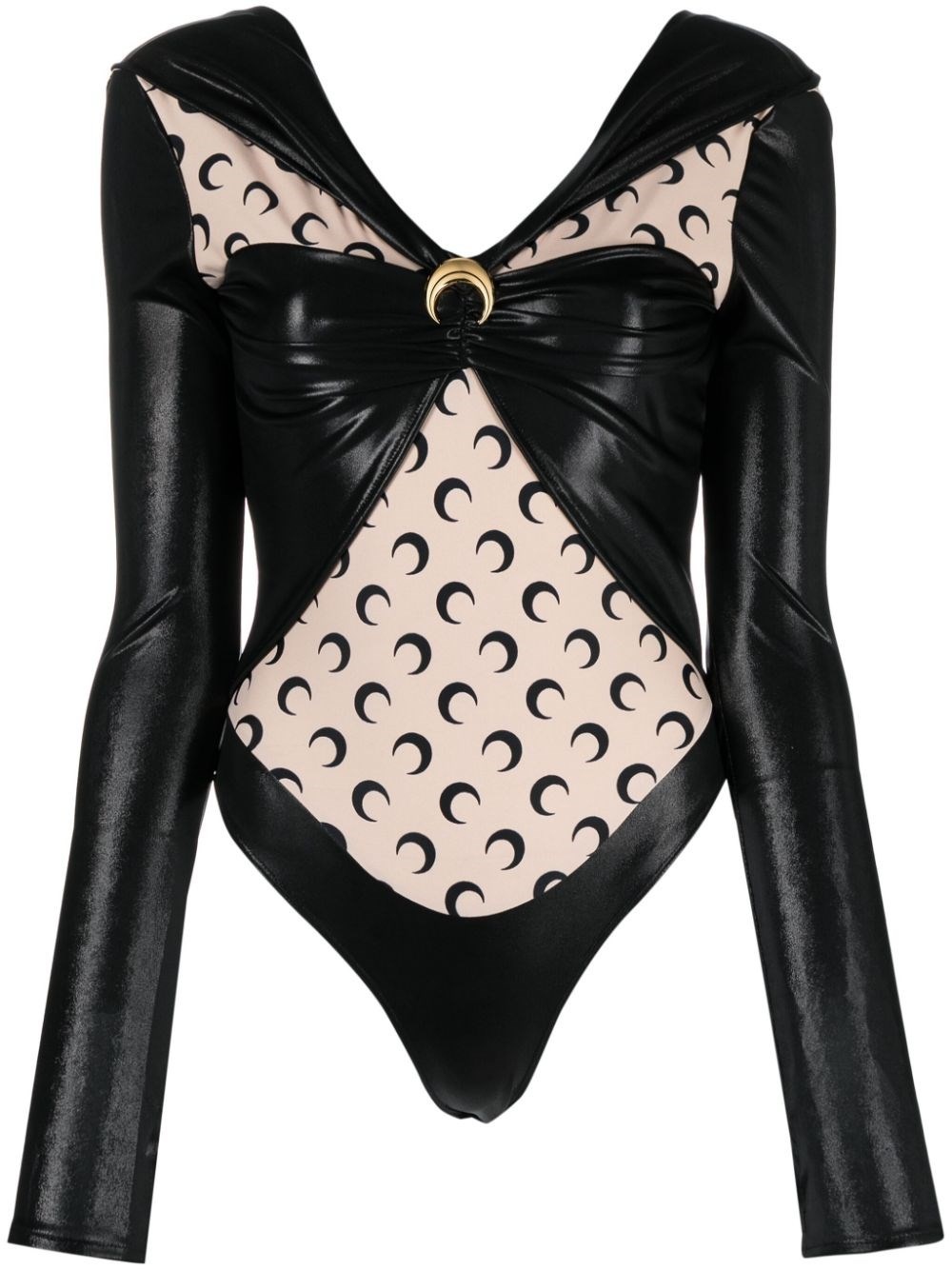 Draped viscose bodysuit - 1