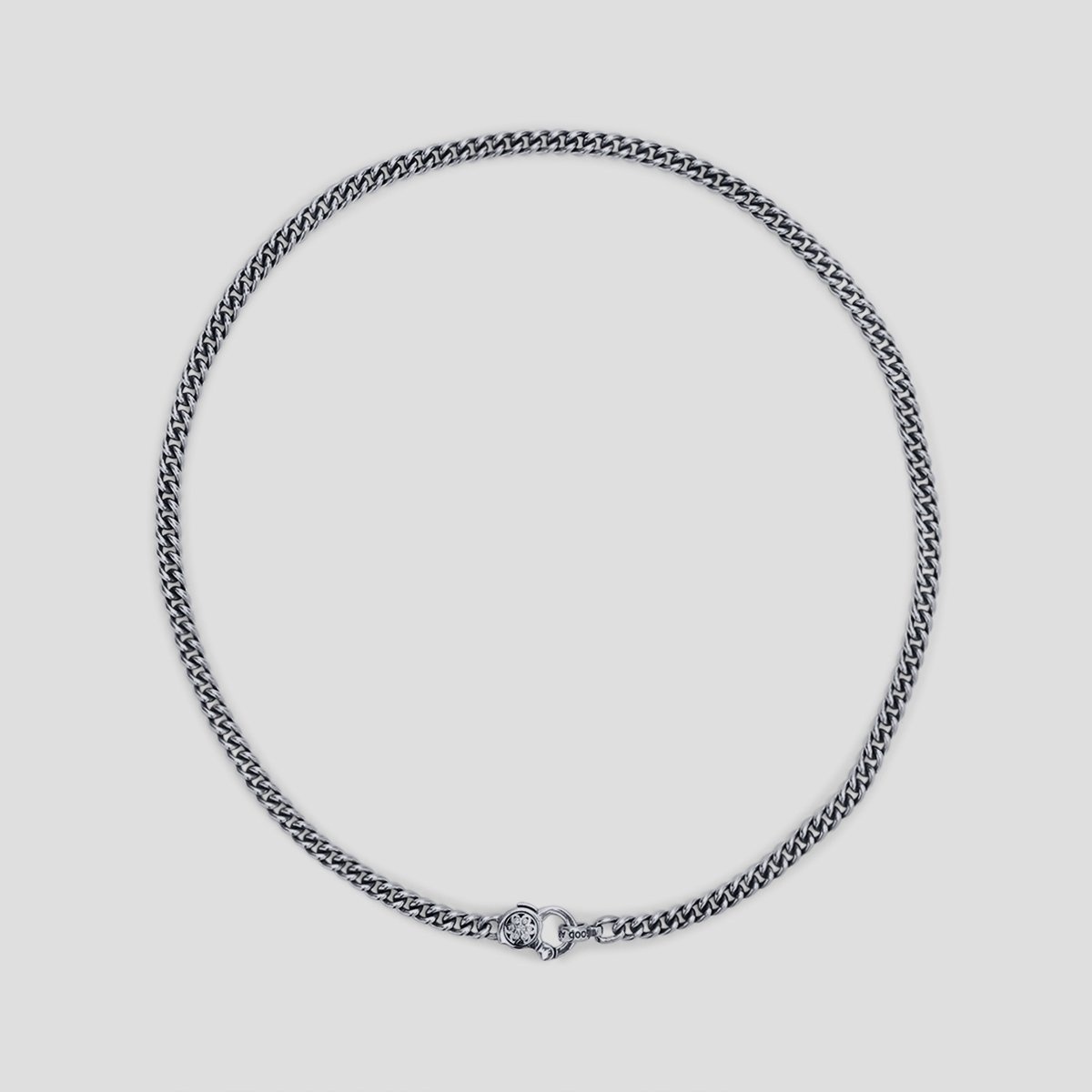 CS-CURBAA24-WHT GOOD ART HLYWD Curb Chain Necklace Link Size AA at 24" - Sterling Silver with White  - 4