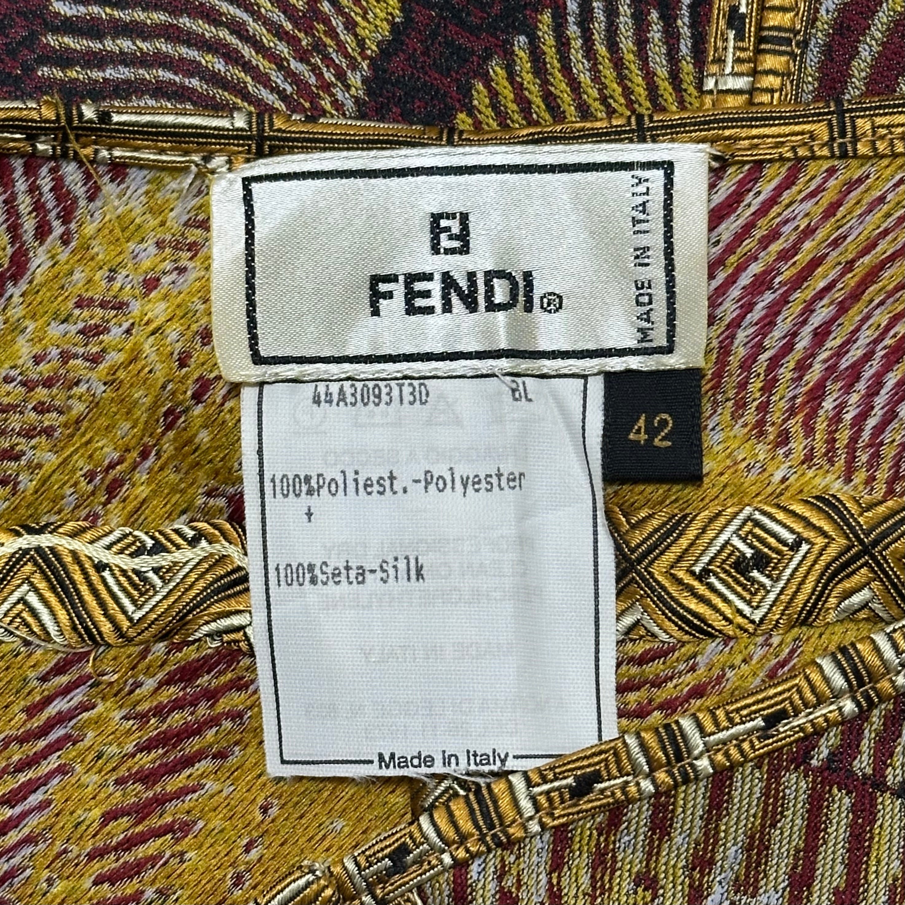 FENDI Fall Winter 2000 Jacquard Flared Midi Skirt - 8