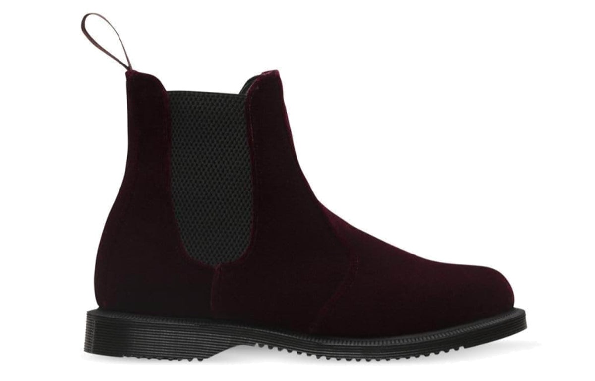 (WMNS) Dr.Martens Flora Velvet 'Cherry Red' 23962600 - 2