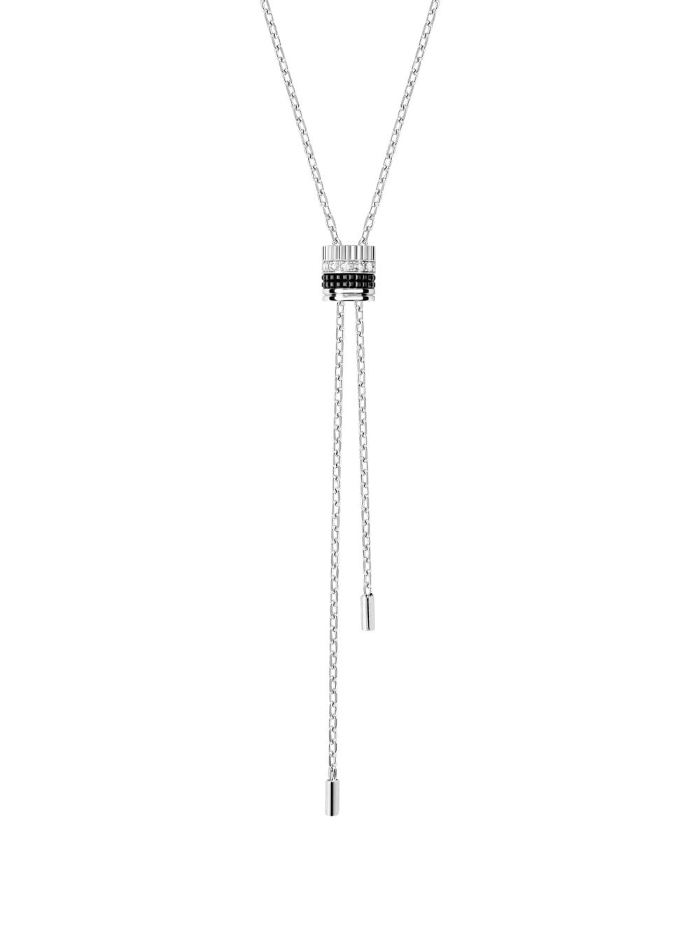 18kt white gold Quatre Black Edition diamond tie necklace - 2