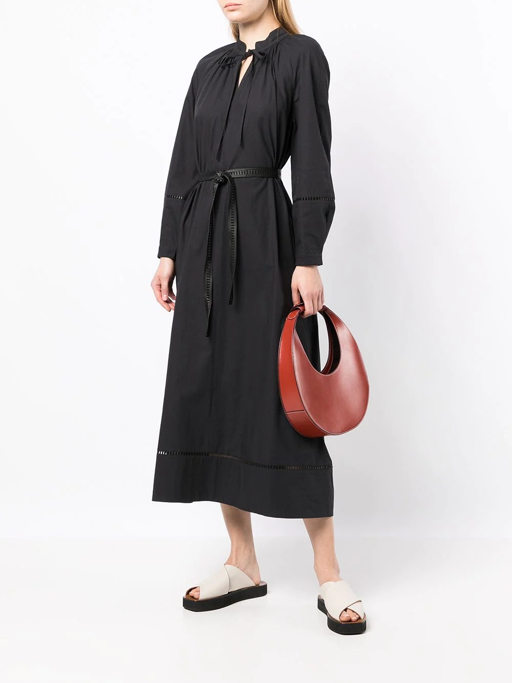 belted midi shirt dress - 2