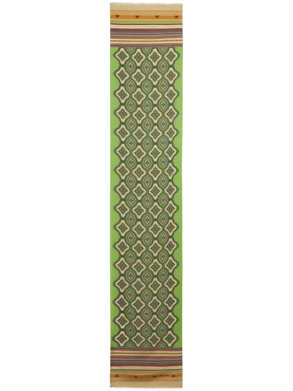 geometric-print silk scarf - 1