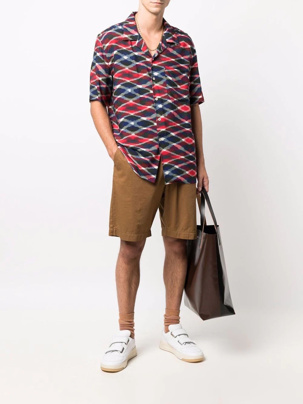 geometric-print short-sleeved shirt - 2