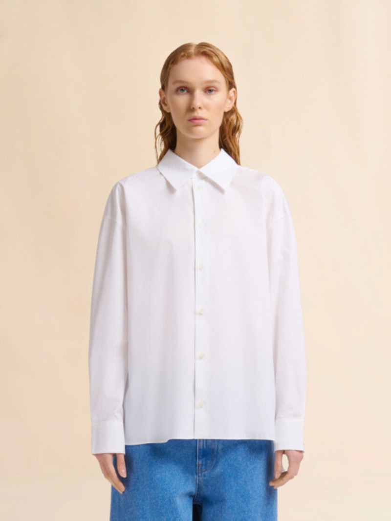 Marni WHITE ORGANIC POPLIN SHIRT WITH GATHERED BACK outlook