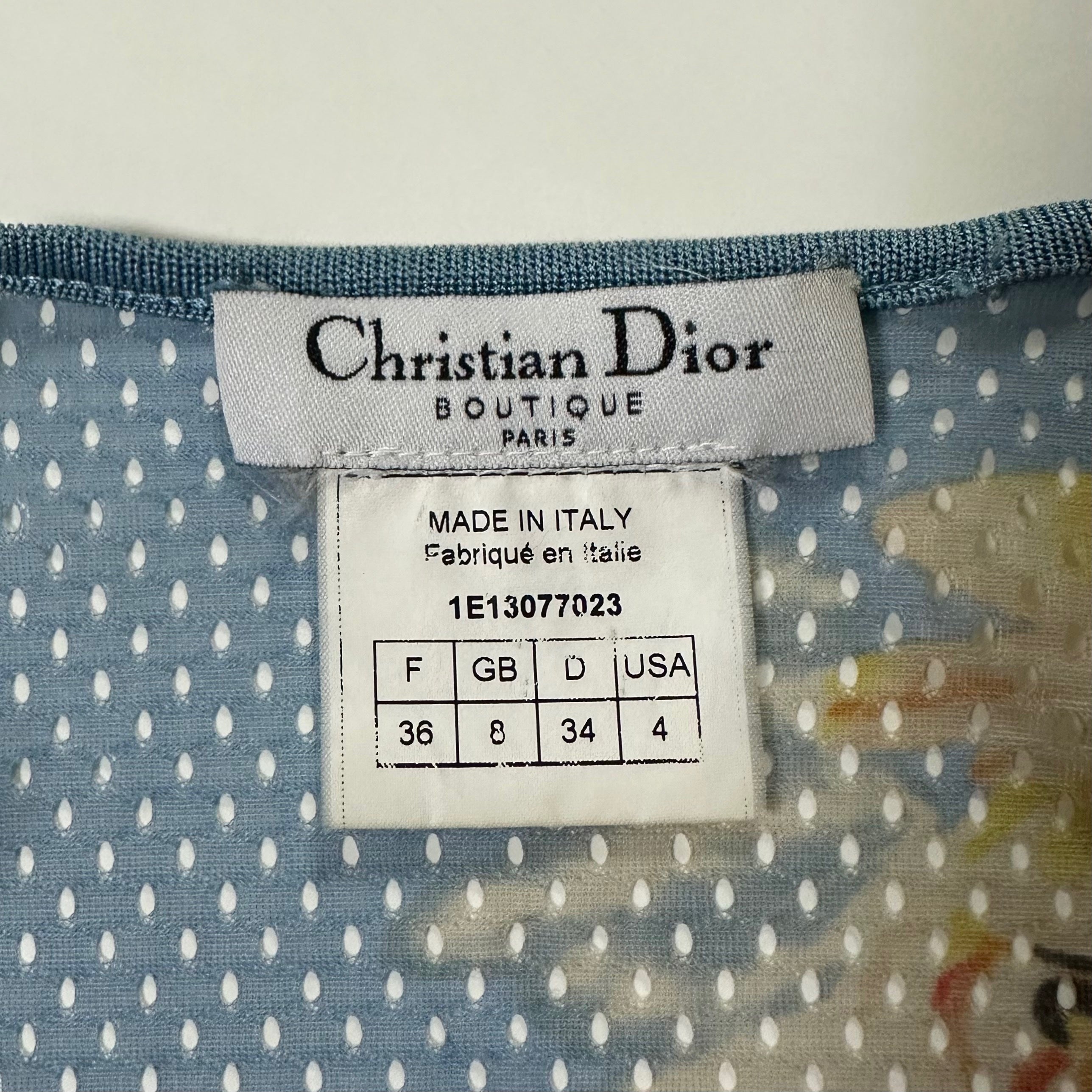 CHRISTIAN DIOR Spring Summer 2001 Floral Print Mesh Cardigan - 5