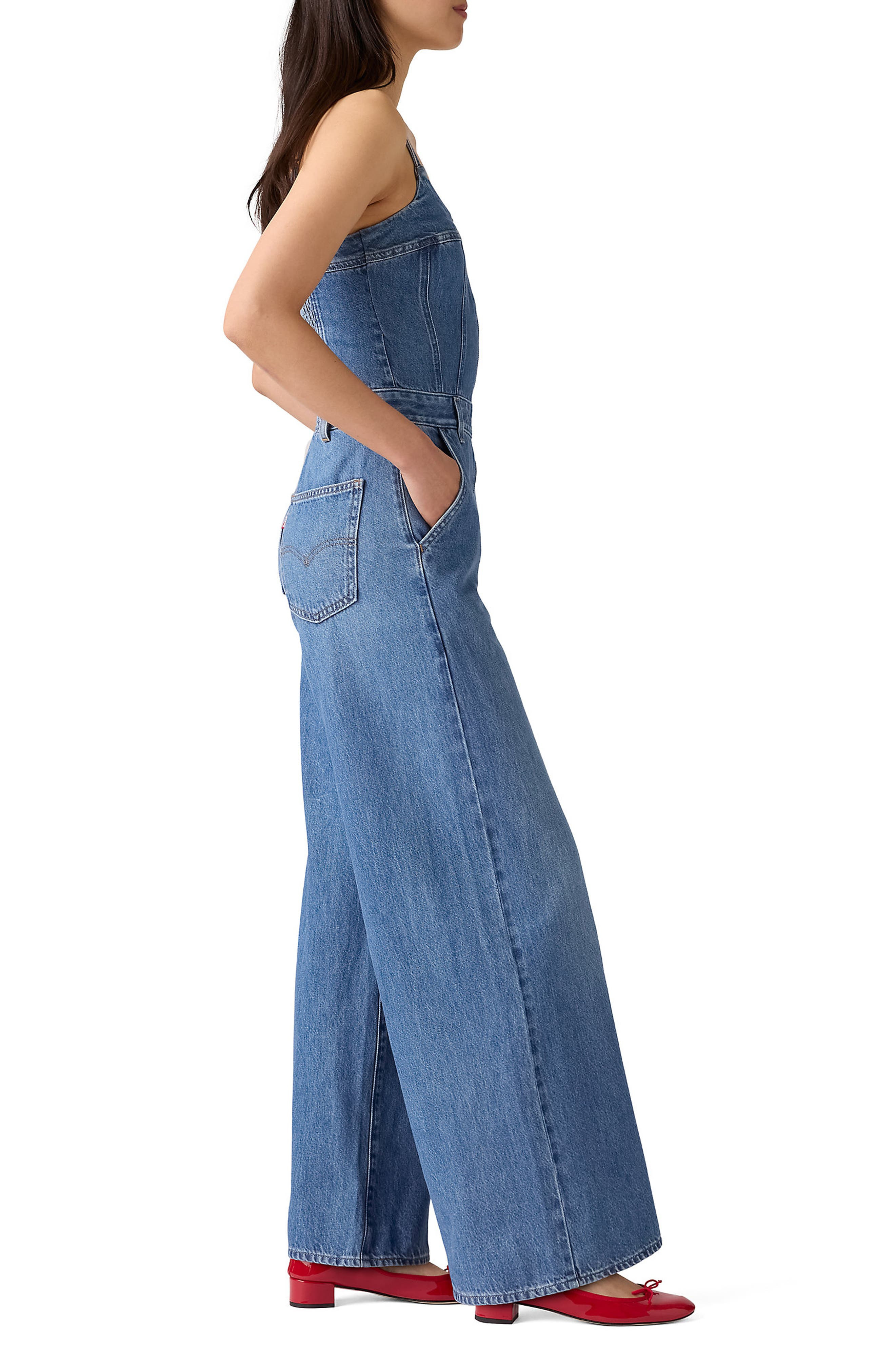 levi's Bustier Zip Denim Jumpsuit in Vintage Vibe at Nordstrom - 3