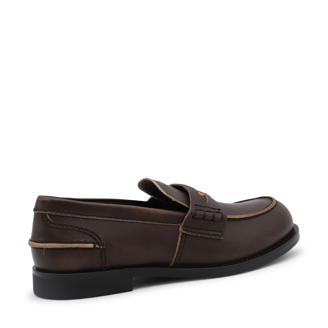 brown leather loafers - 4