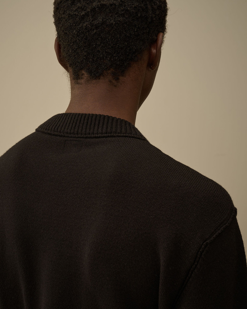 Soft Cotton Stretch Chest Pocket Crewneck Sweater 6