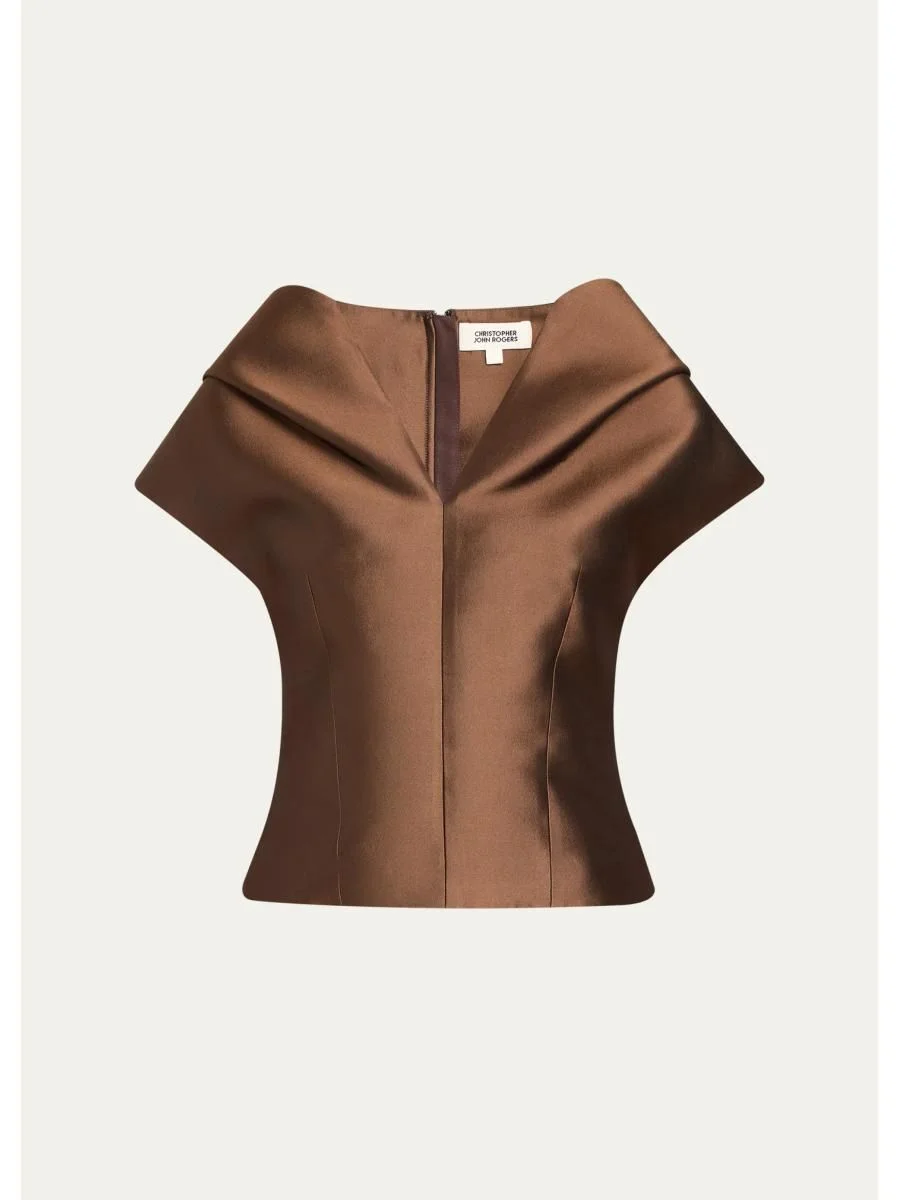Silk-Blend Husk Top - 1