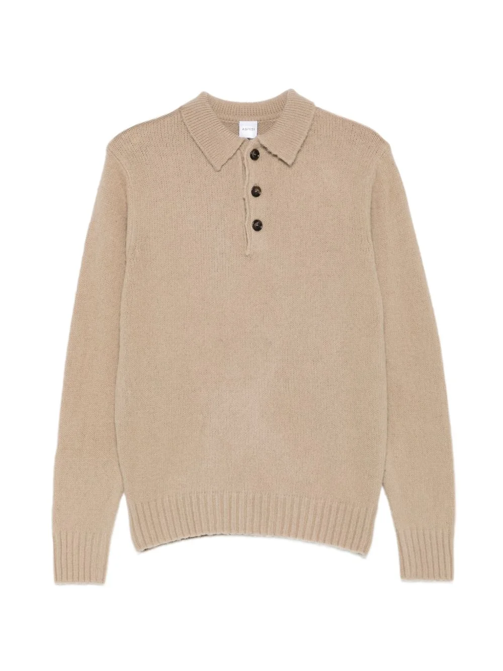 button-placket knitted polo shirt - 1