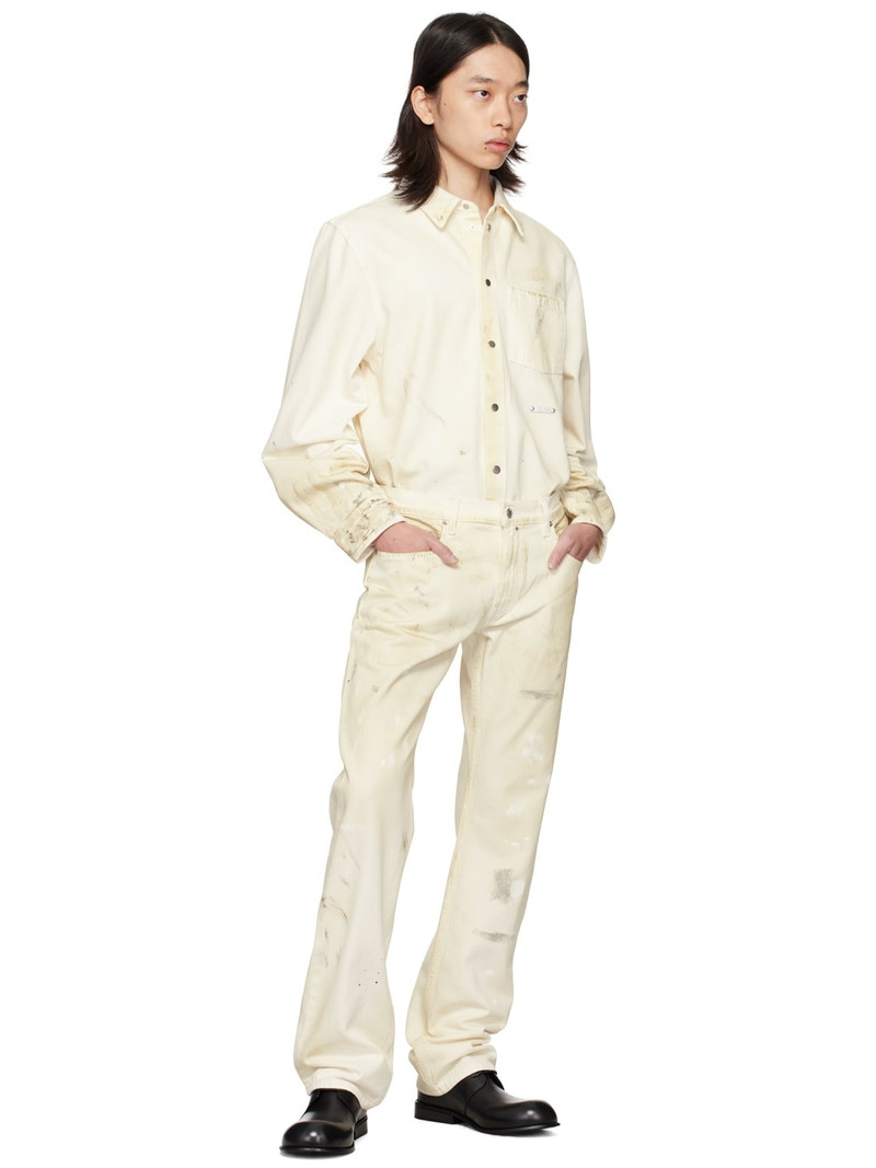 Helmut Lang Off-White Painted Denim Shirt outlook
