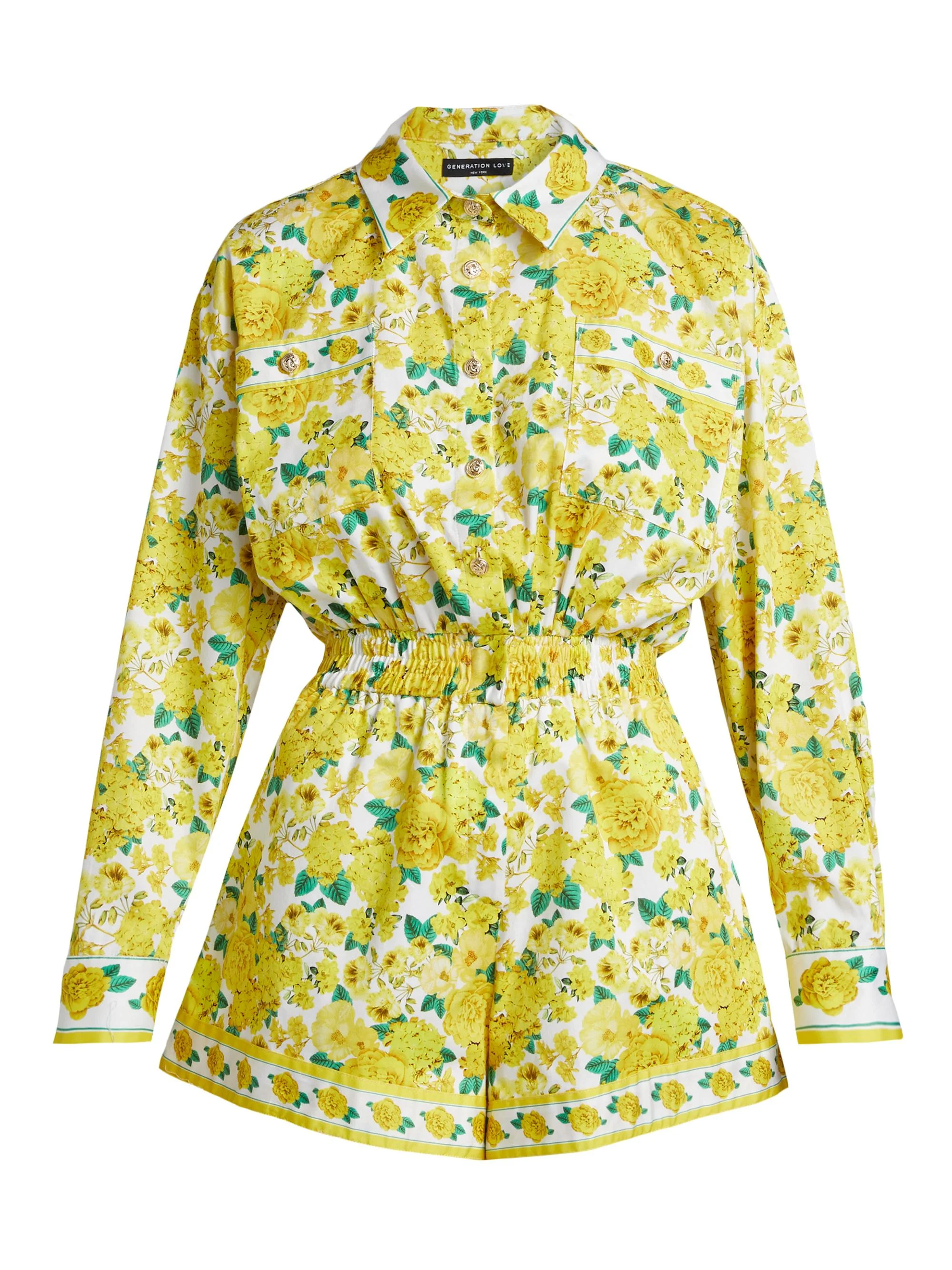 Women's Yera Floral Romper - Floral Fantasy White Yellow - 1