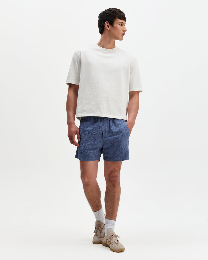 Mescal - Blue Cotton Seersucker Shorts 3