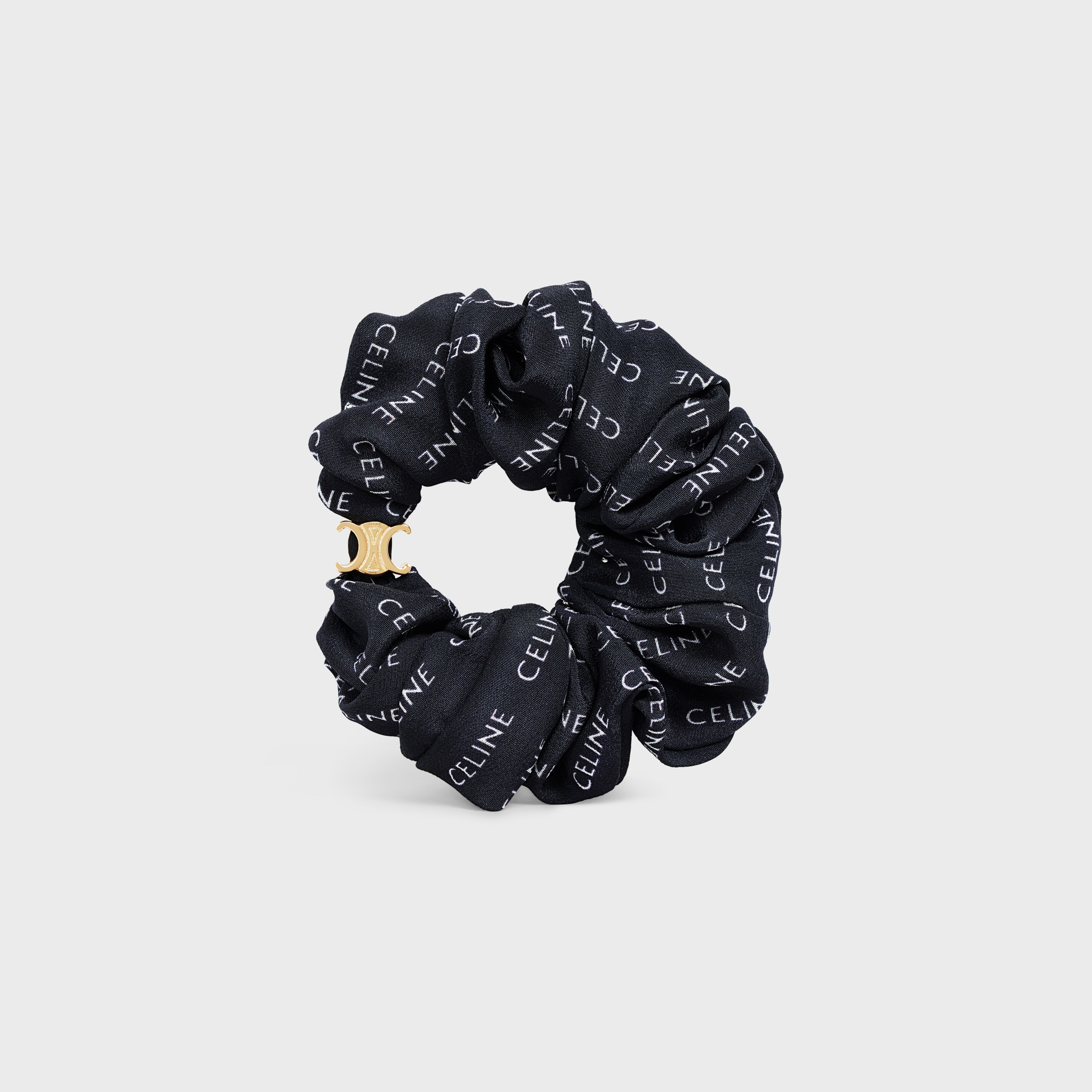 Celine Scrunchy Rayure in Brass with Gold finish and Silk - 1