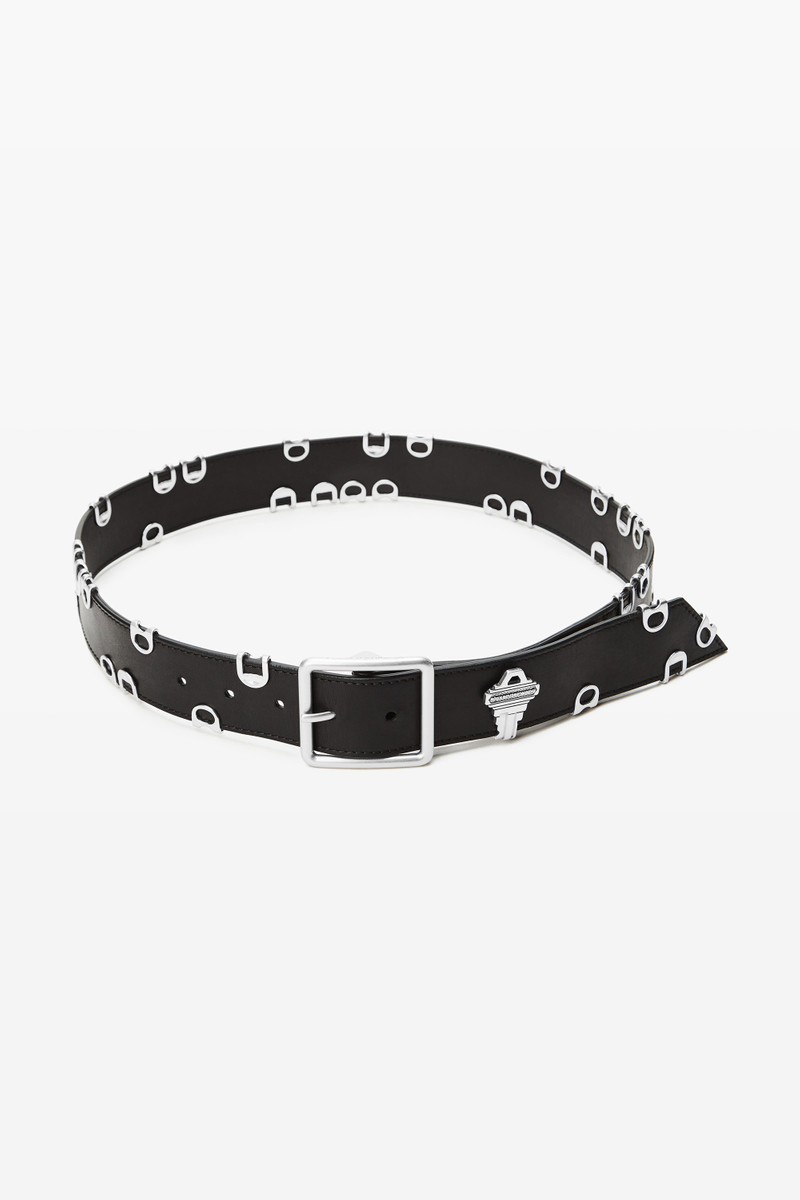 Black Leather Belt with Hardware 1