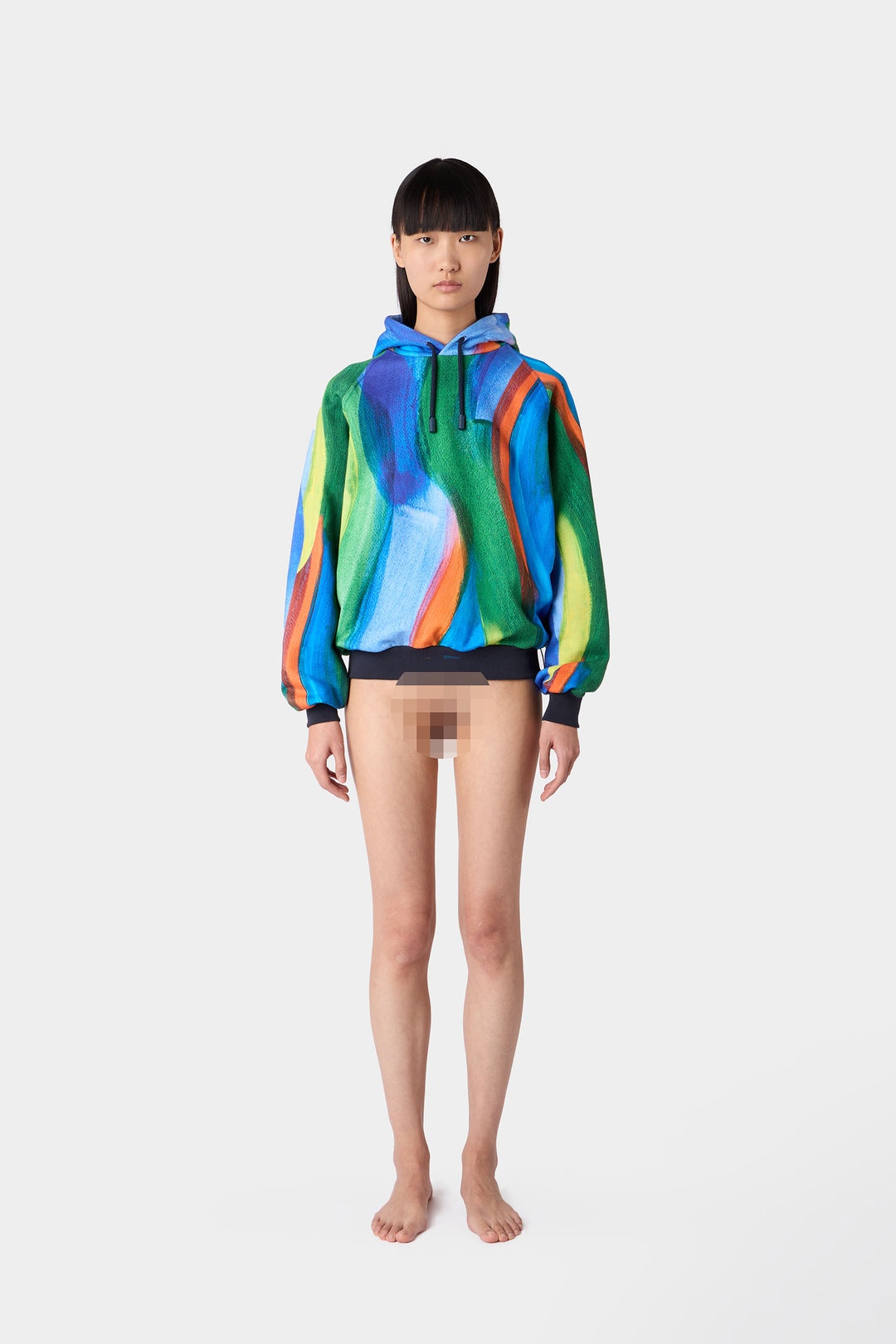 EMBROIDERED EIWS HOODIE / multicolor allover print - 5