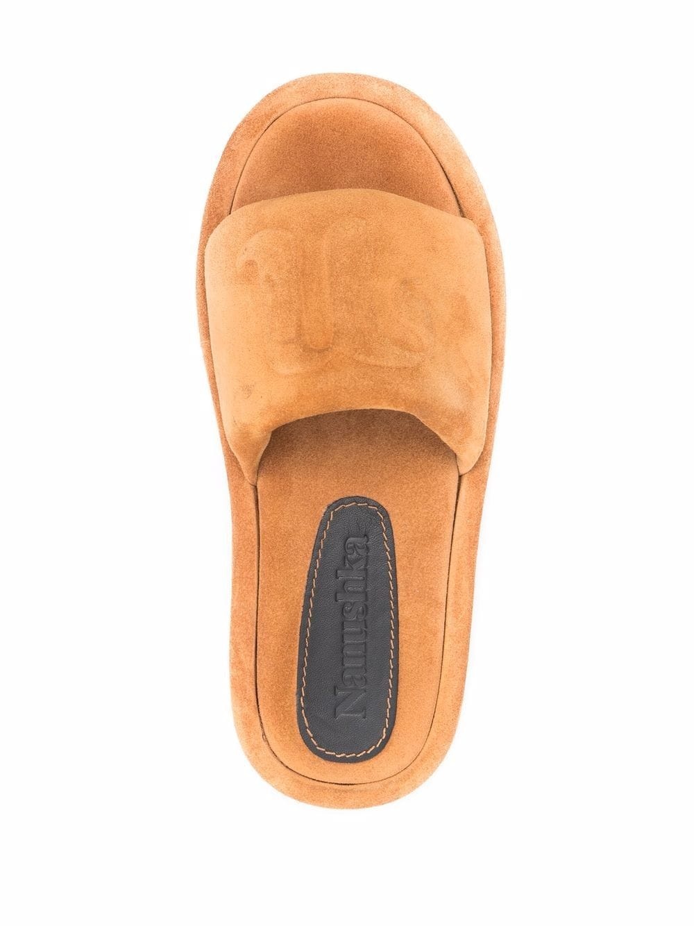 logo-embossed leather sandals - 4