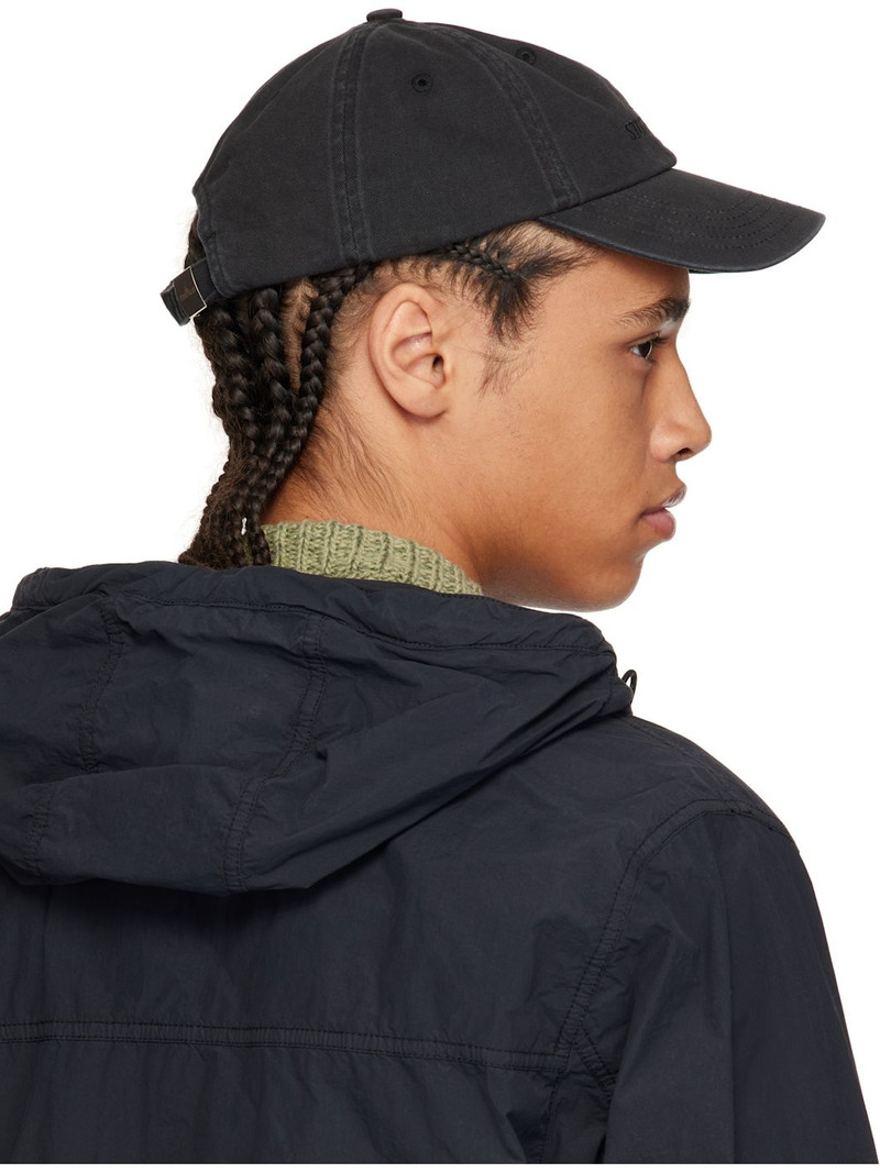Black Brushed Cotton Gabardine Cap 3