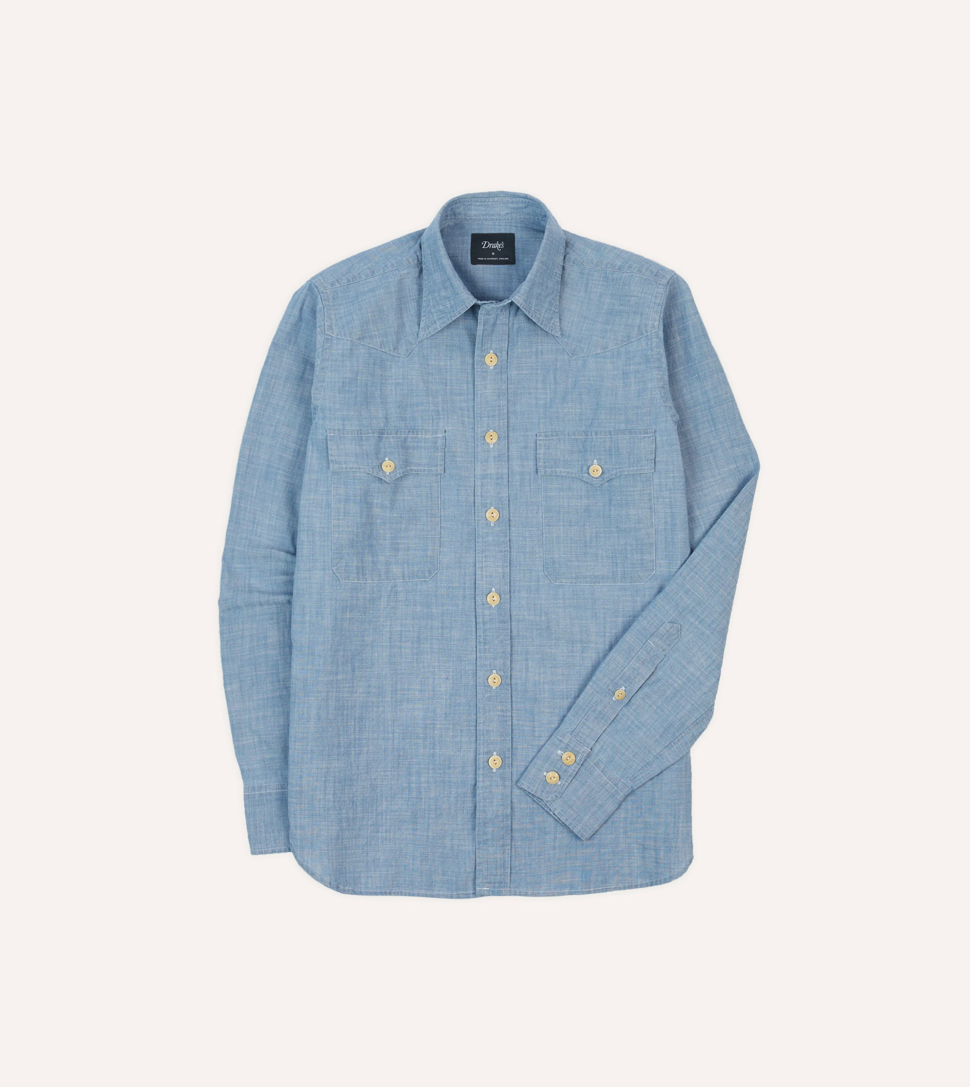 Chambray Two-Pocket Western Shirt - 1