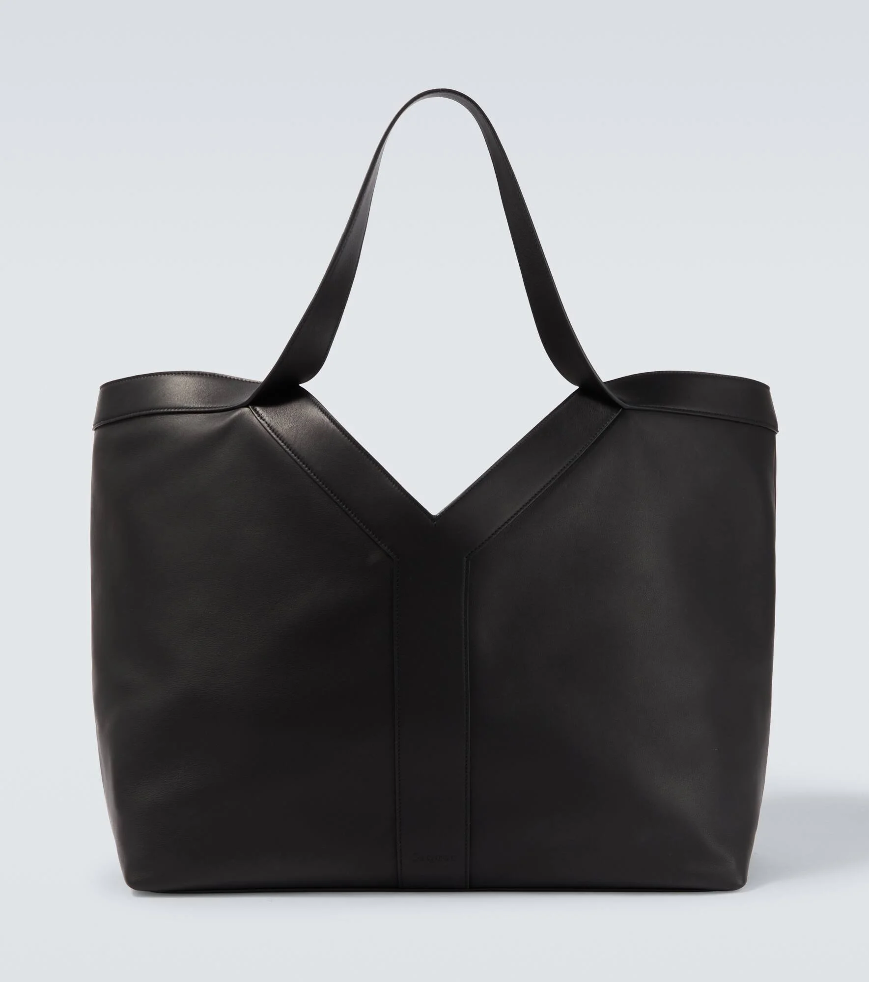 Y Large leather tote bag - 1