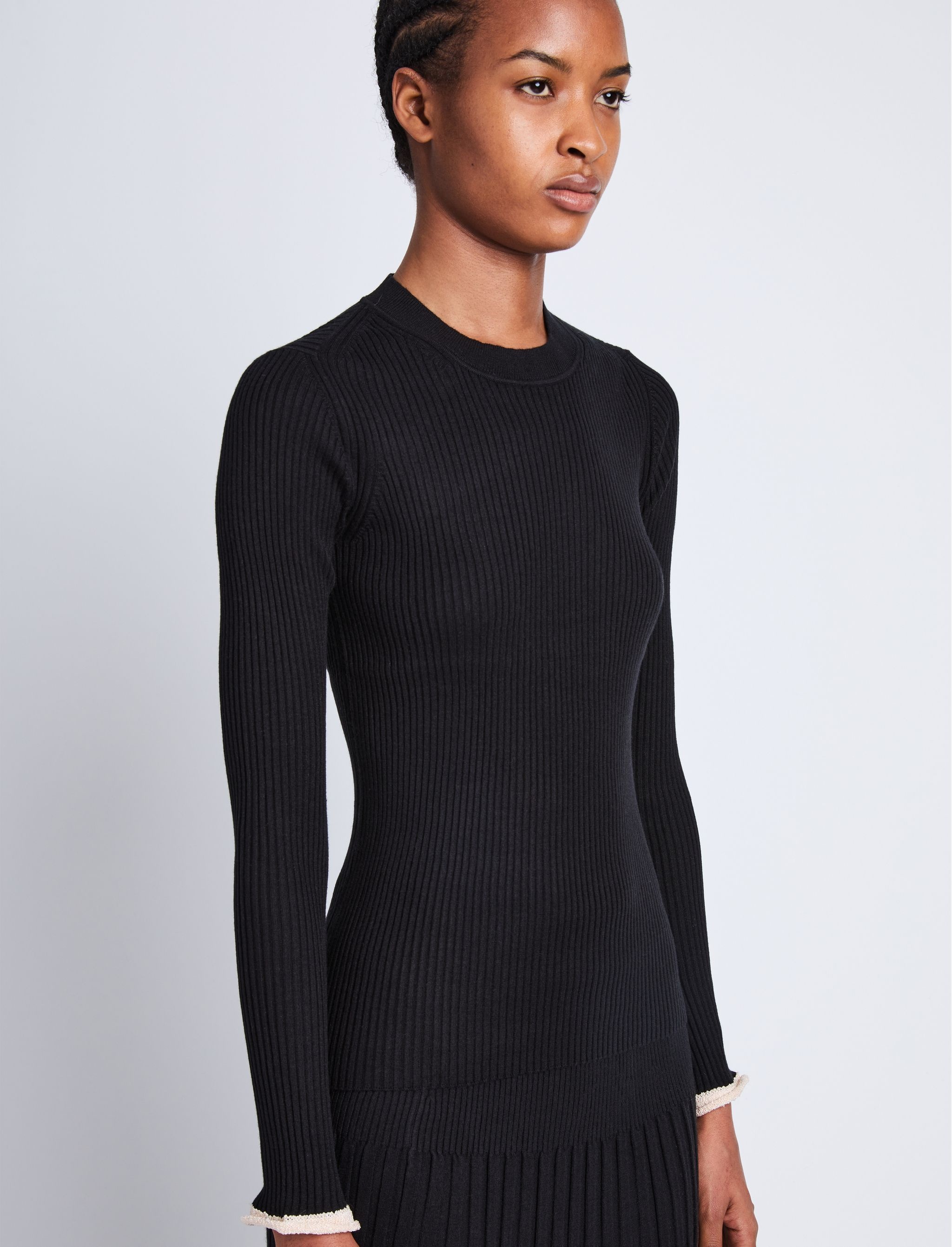 Silk Cashmere Rib Knit Sweater - 6