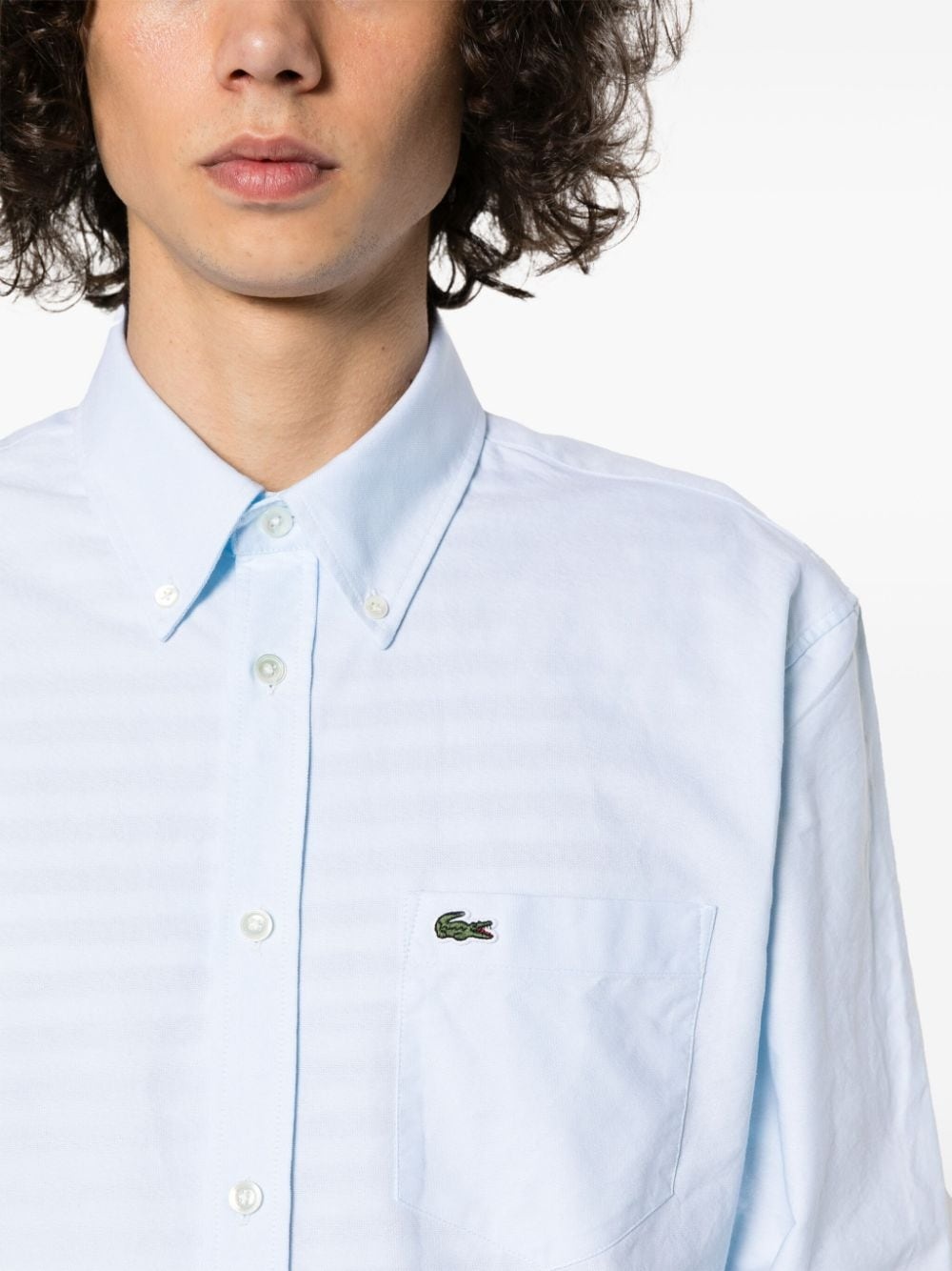 logo-patch cotton shirt - 5