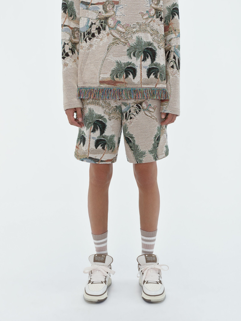 AMIRI CHERUB PALM TAPESTRY SHORT outlook